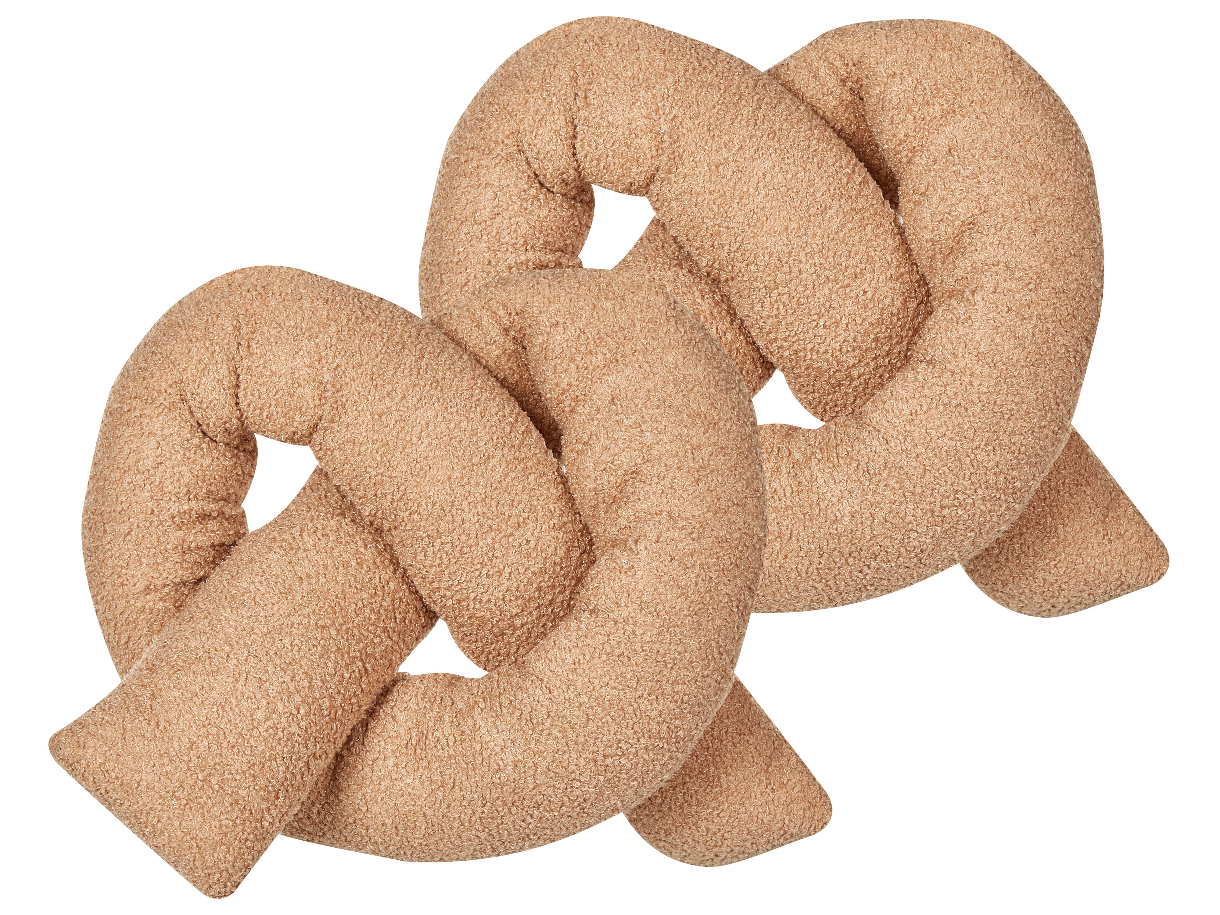 Set of 2 Decorative Cushions GLADIOLUS Boucle 172 x 14 cm Light Brown Solid