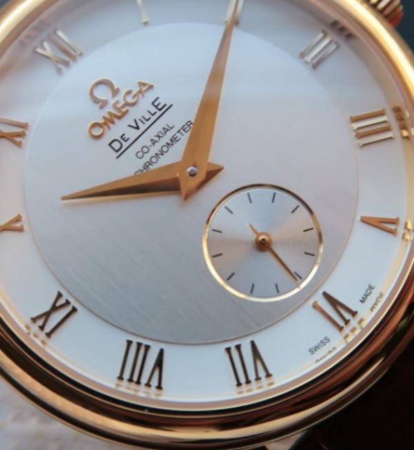 Replica Omega MKF De Ville 39mm RG Co-Axial White Dial Brown Leather A2202 - Elite Watch Atelier