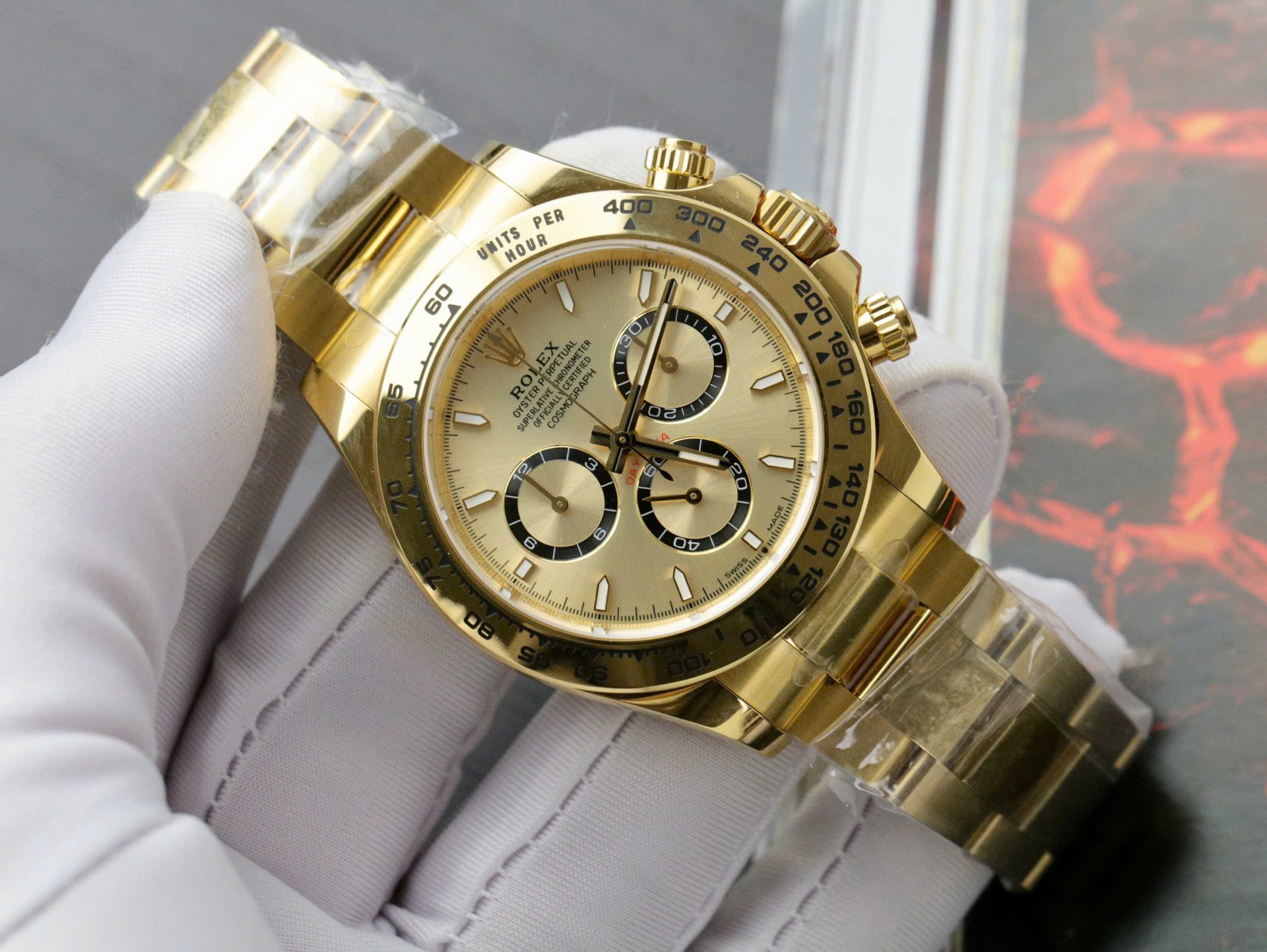 Rolex Best Replica Watch Daytona 126508 Yellow Dial Oyster Strap 40mm - Elite Watch Atelier