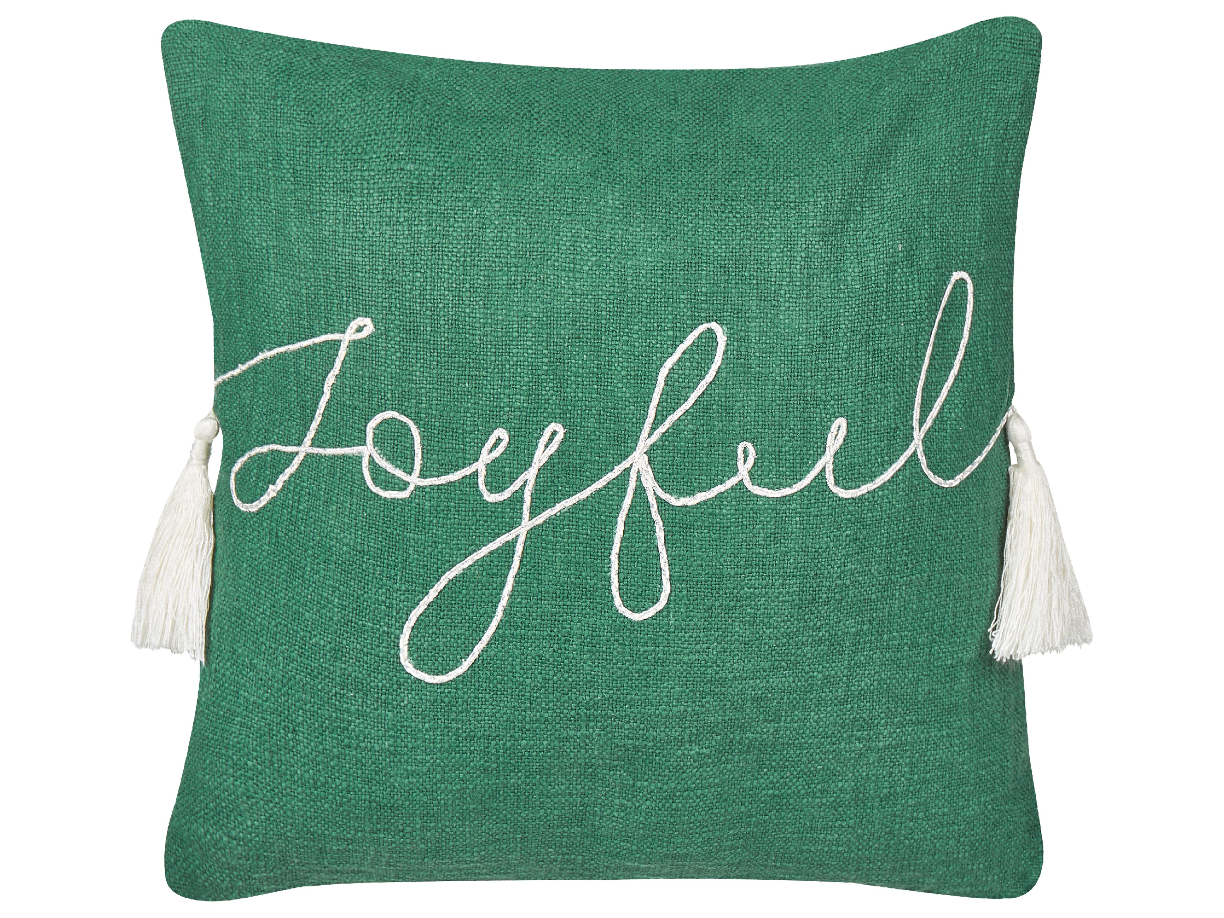 Throw Cushion ELETTARIA Cotton 45 x 45 cm Green Christmas Motif