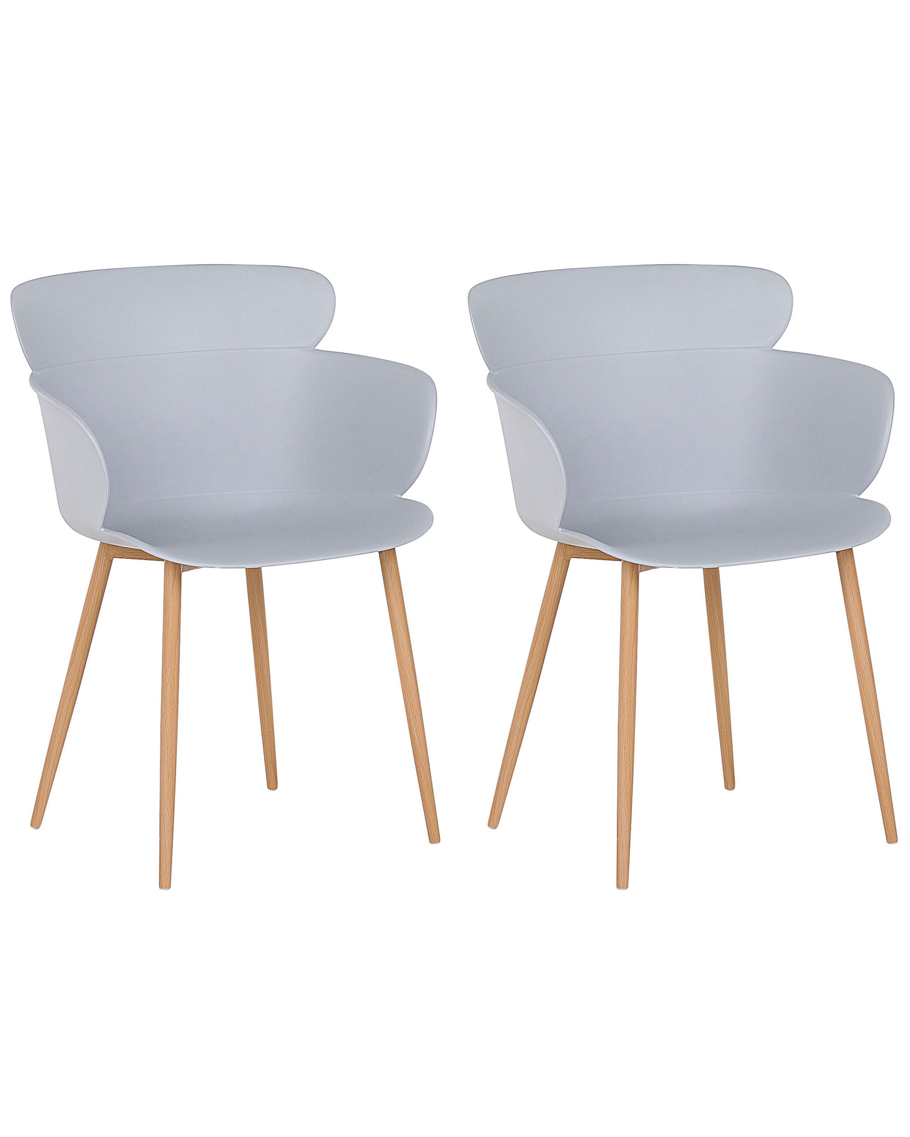 Set of 2 Dining Chairs SUMKLEY Light Grey