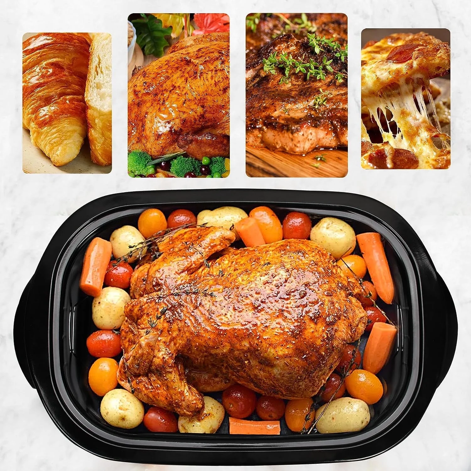 Superjoe 26QT Electric Roaster Oven, Stainless Steel, Self-Basting Lid Removable Insert Pot, Black - Image 15