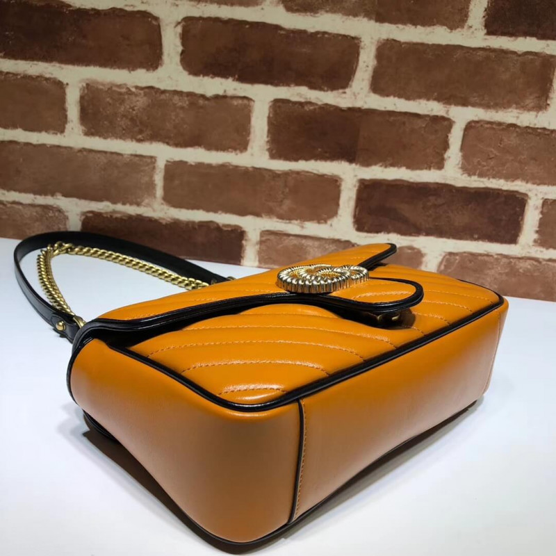 Replica Gucci Gg Marmont Small Shoulder Bag 443497 Cognac1:1High-quality replica