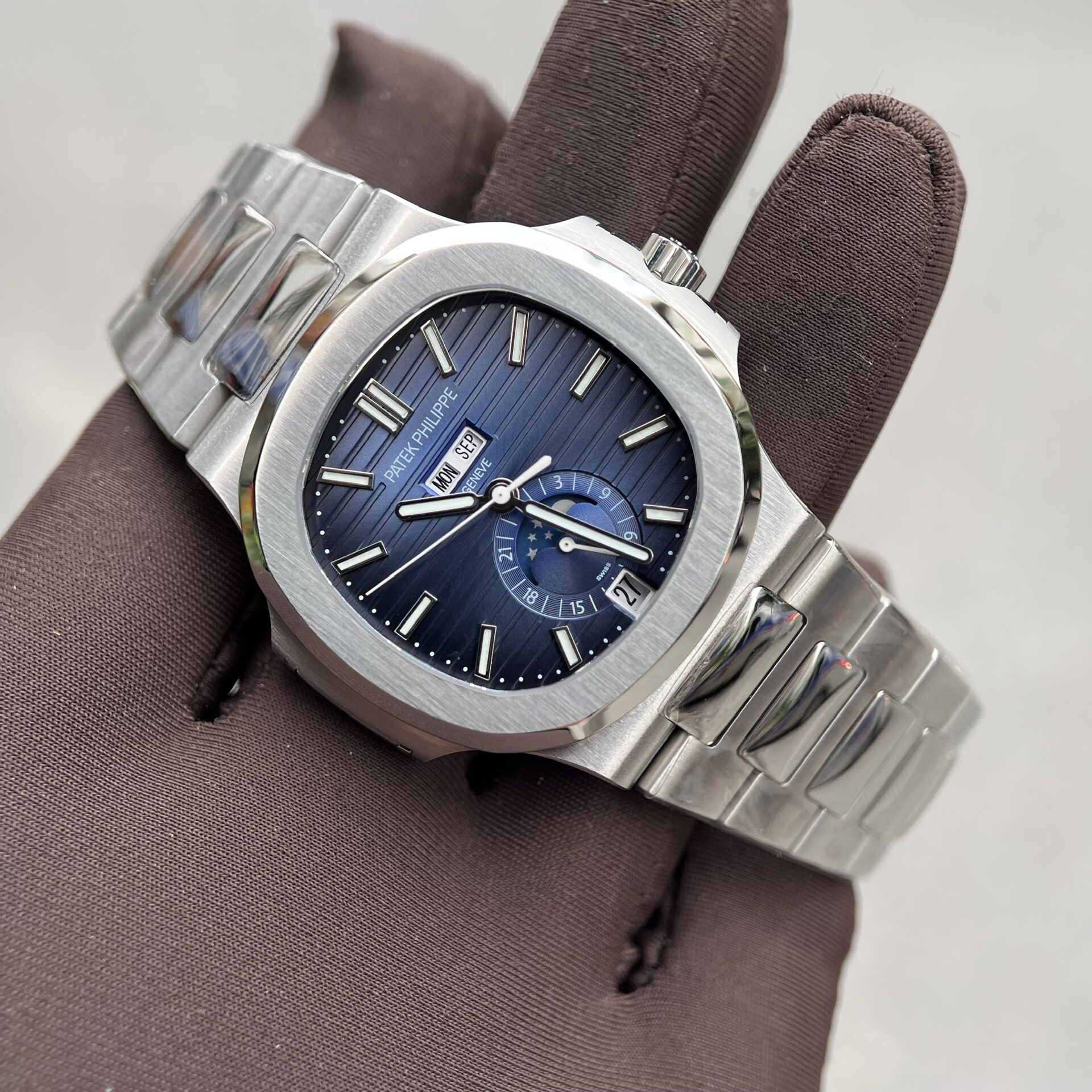 Patek Philippe 5726G Replica Watch Steel Strap Blue Dial 40.5mm - Top club