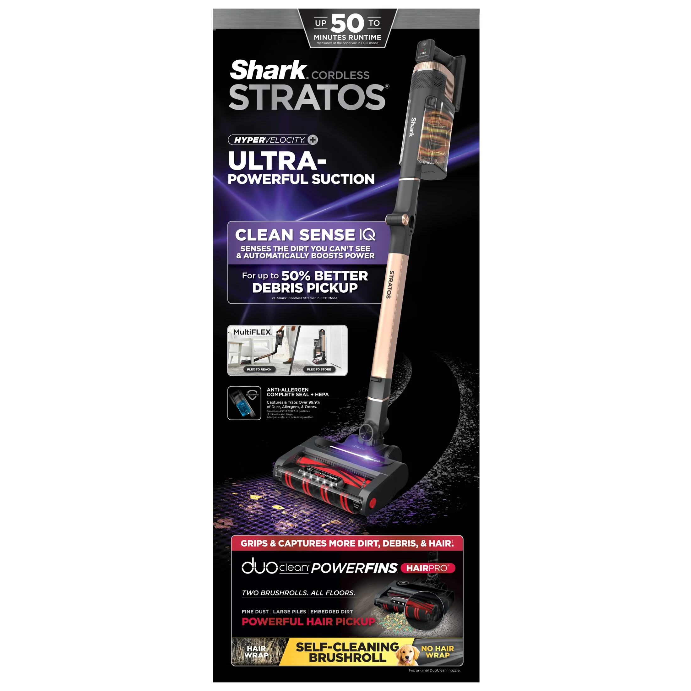 Shark Stratos Cordless Stick Vacuum Cleaner with Clean Sense IQ & DuoClean PowerFins HairPro MultiFLEX, IZ840H - Image 15
