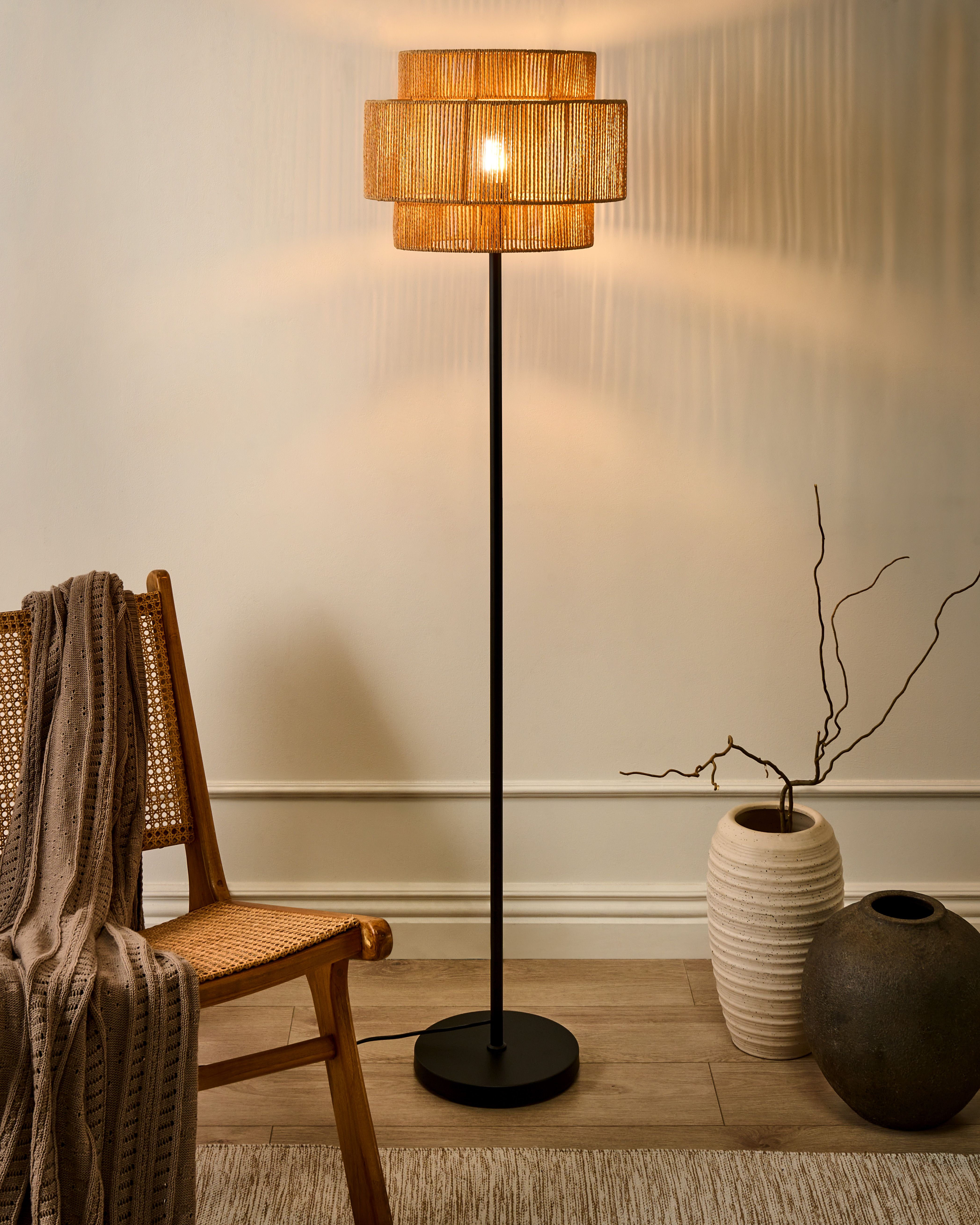 Floor Lamp WOKIRO Paper Cord Natural