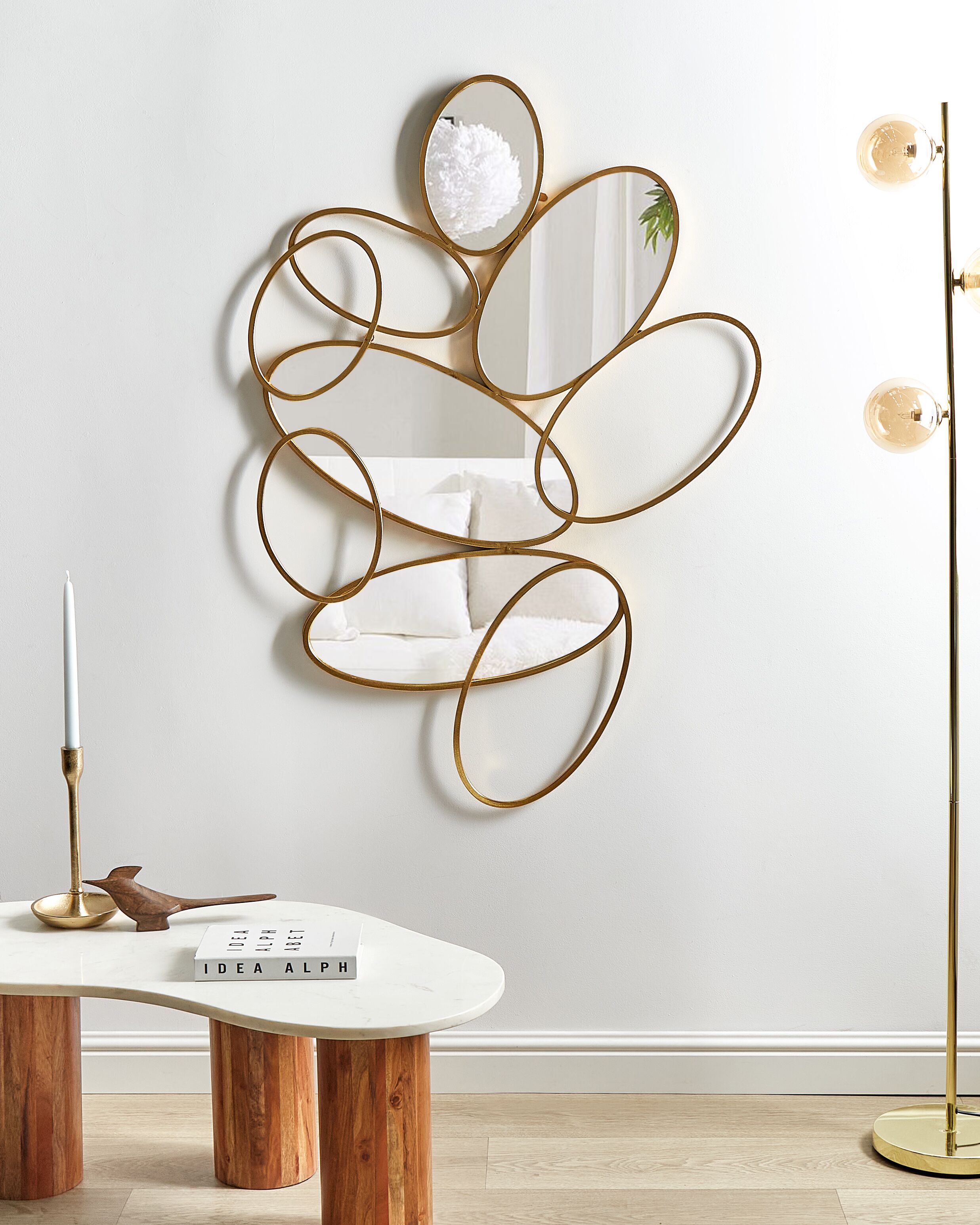 Wall Mirror DECIZE 113 cm 77 cm Metal Gold