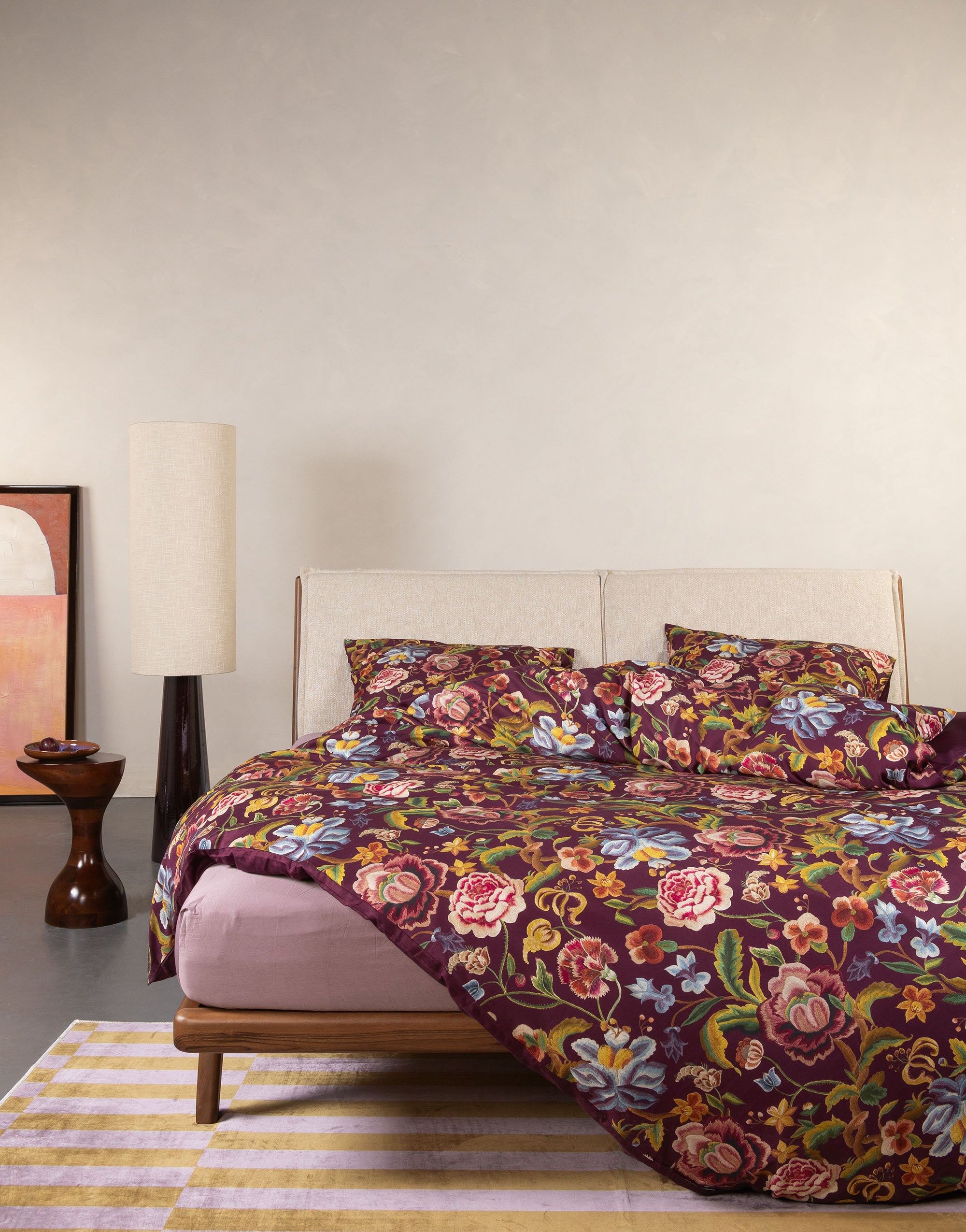 Essenza Rosanella Dekbedovertrek 200 x 200 220 cm - Mauve Wine