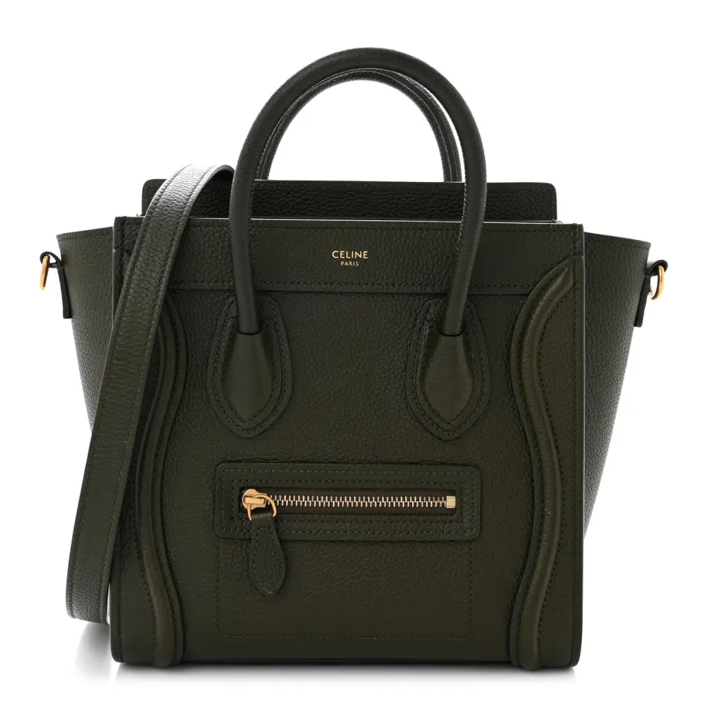 Mirror Quality Replica Celine Khaki Nano Luggage Bag