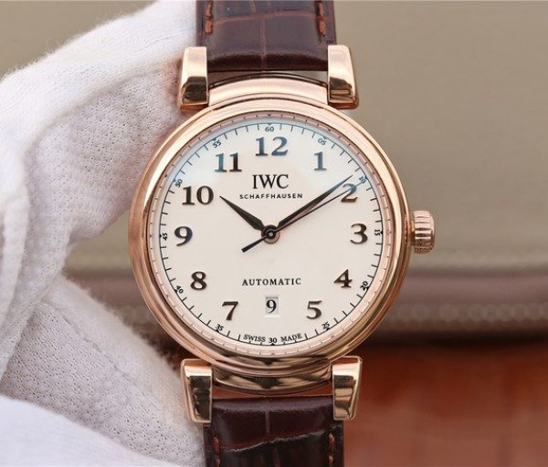 Replica IWC TW Da Vinci RG IW3566 White Dial Black Leather Strap A2892 - Top club