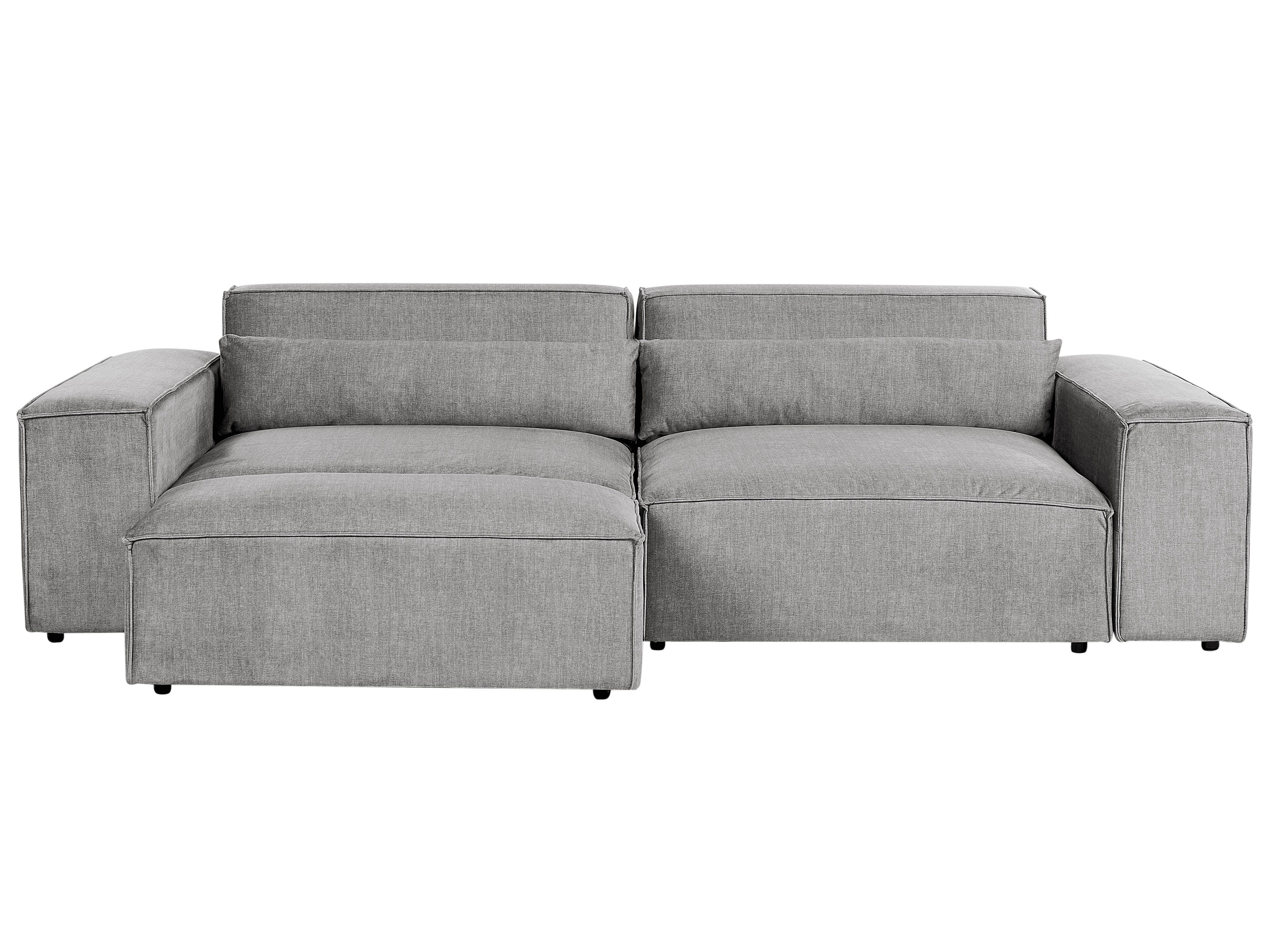 Modular Sofa 3 Seater HELLNAR Fabric Grey with Ottoman