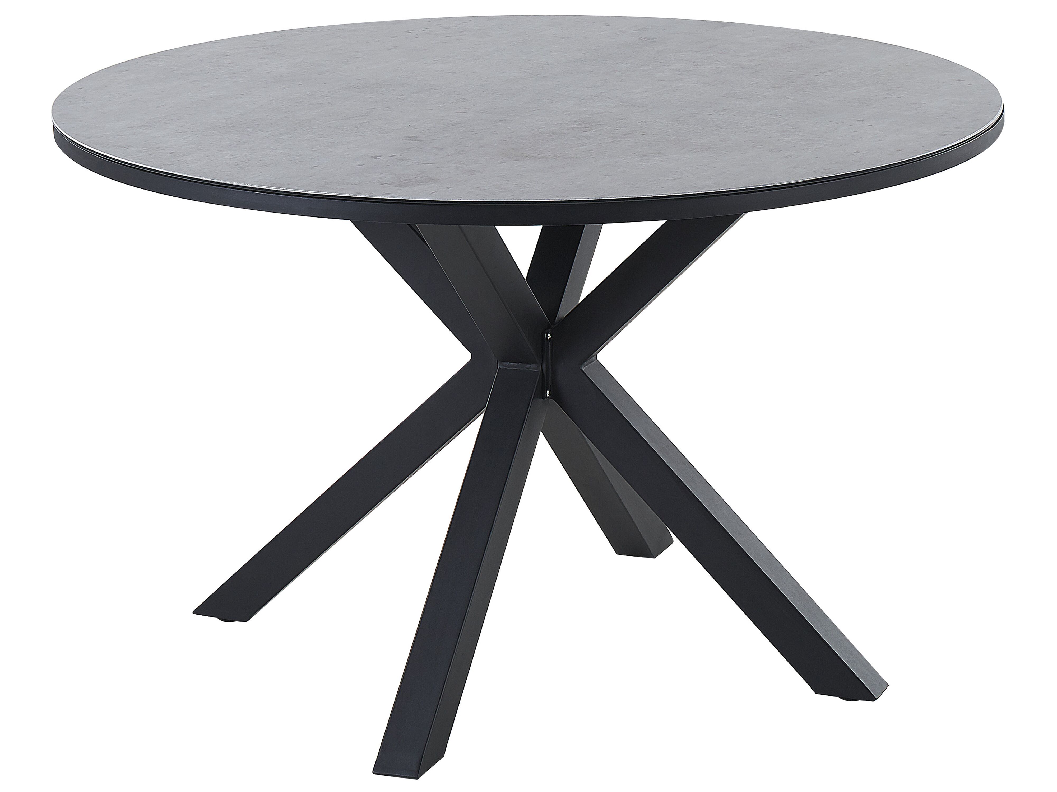 Garden Dining Table MALETTO 120 cm 120 cm Glass Grey