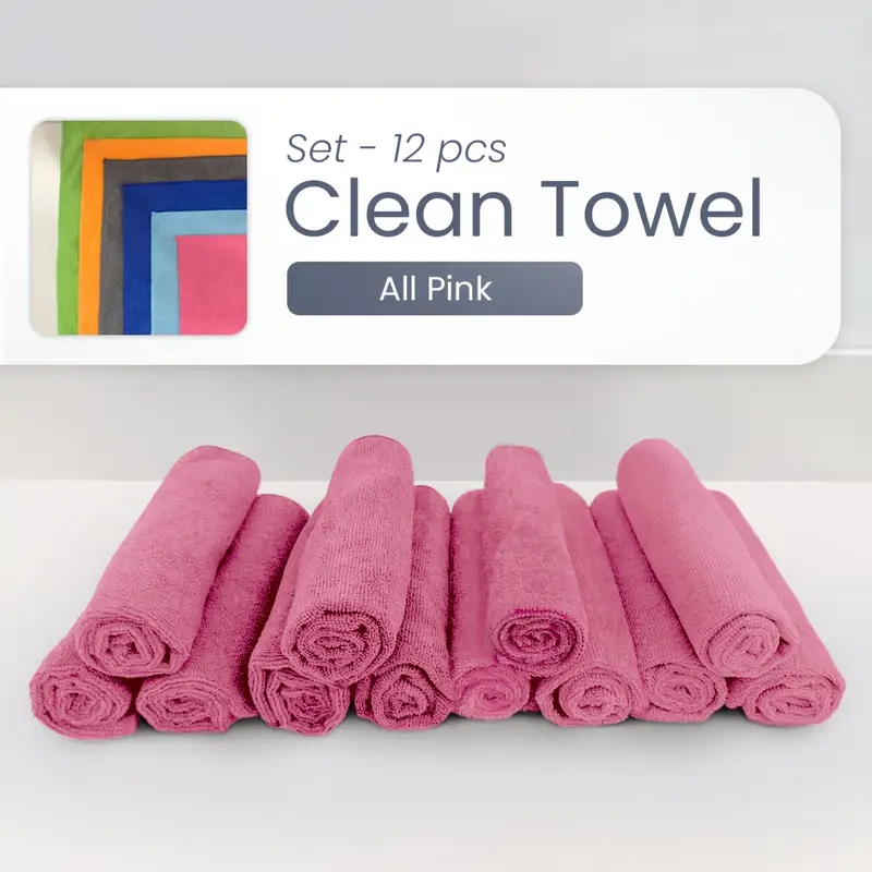 Heavy-Duty Ultra-Fine Fiber Cleaning Cloth - Highly Absorbent Lint-Free, Non-Slip Towel Square Multi-Purpose