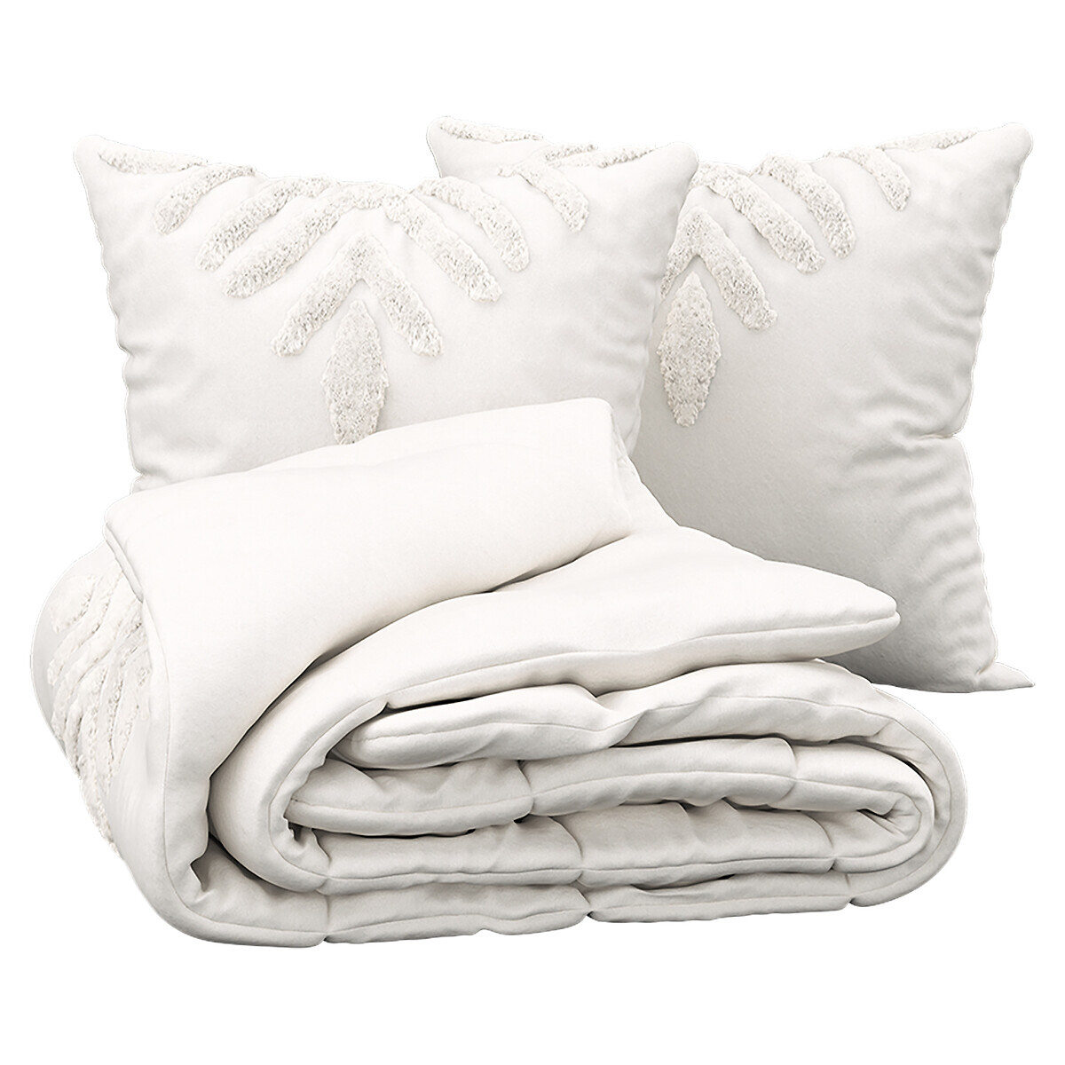 Bed linen set "Inuit dreams" Cotton, Ivory white, 240x220 cm
