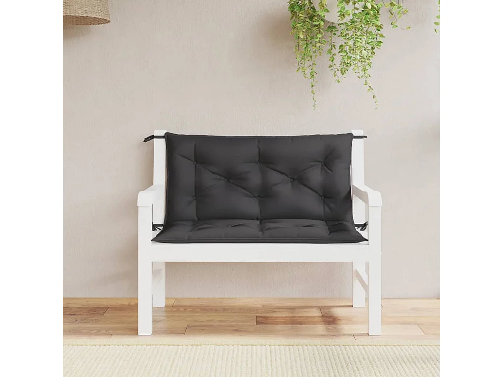 Coussins de banc jardin lot de 2 noir 100x50x7 cm tissu Oxford