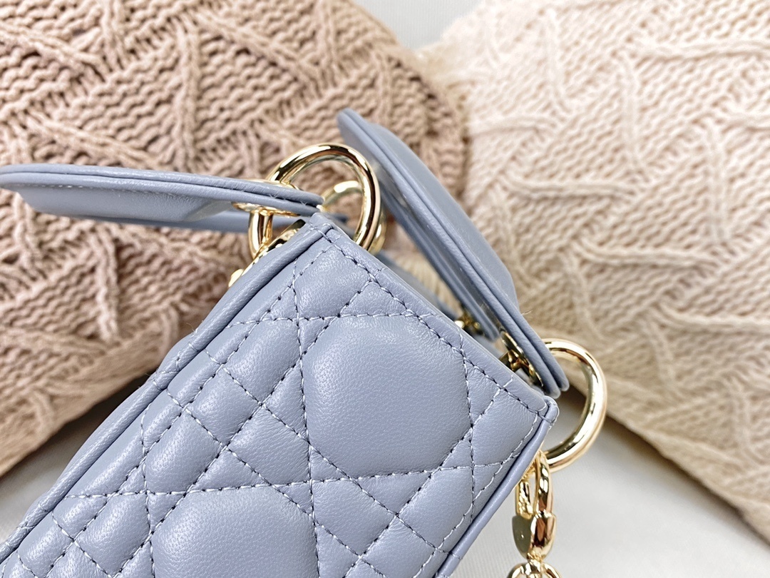 Christian Dior Mini Lady Dior Bag Blue For Women 6.5in/17cm CD M0505SLOI1:1High-quality replica