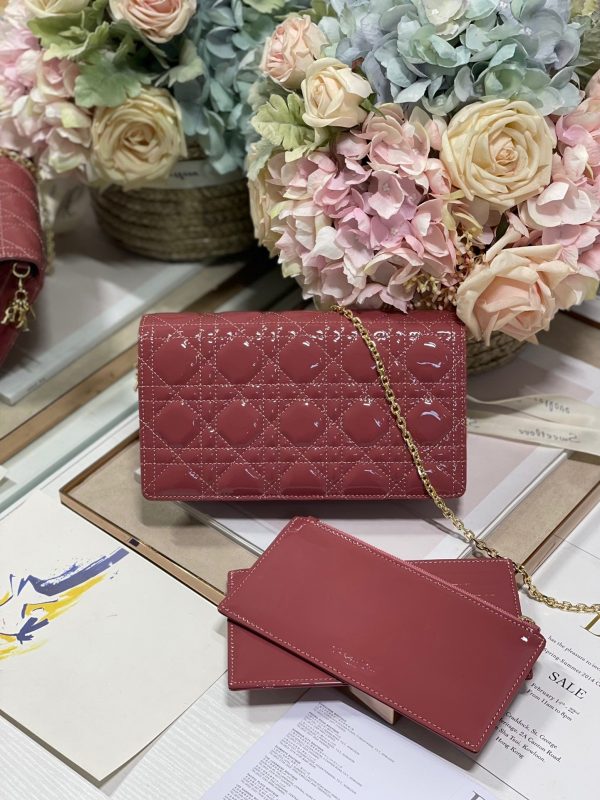 Christian Dior Lady Dior Pouch Crimson, For Women, Women’s Handbags 8.5in/21.5cm CD1:1High-quality replica
