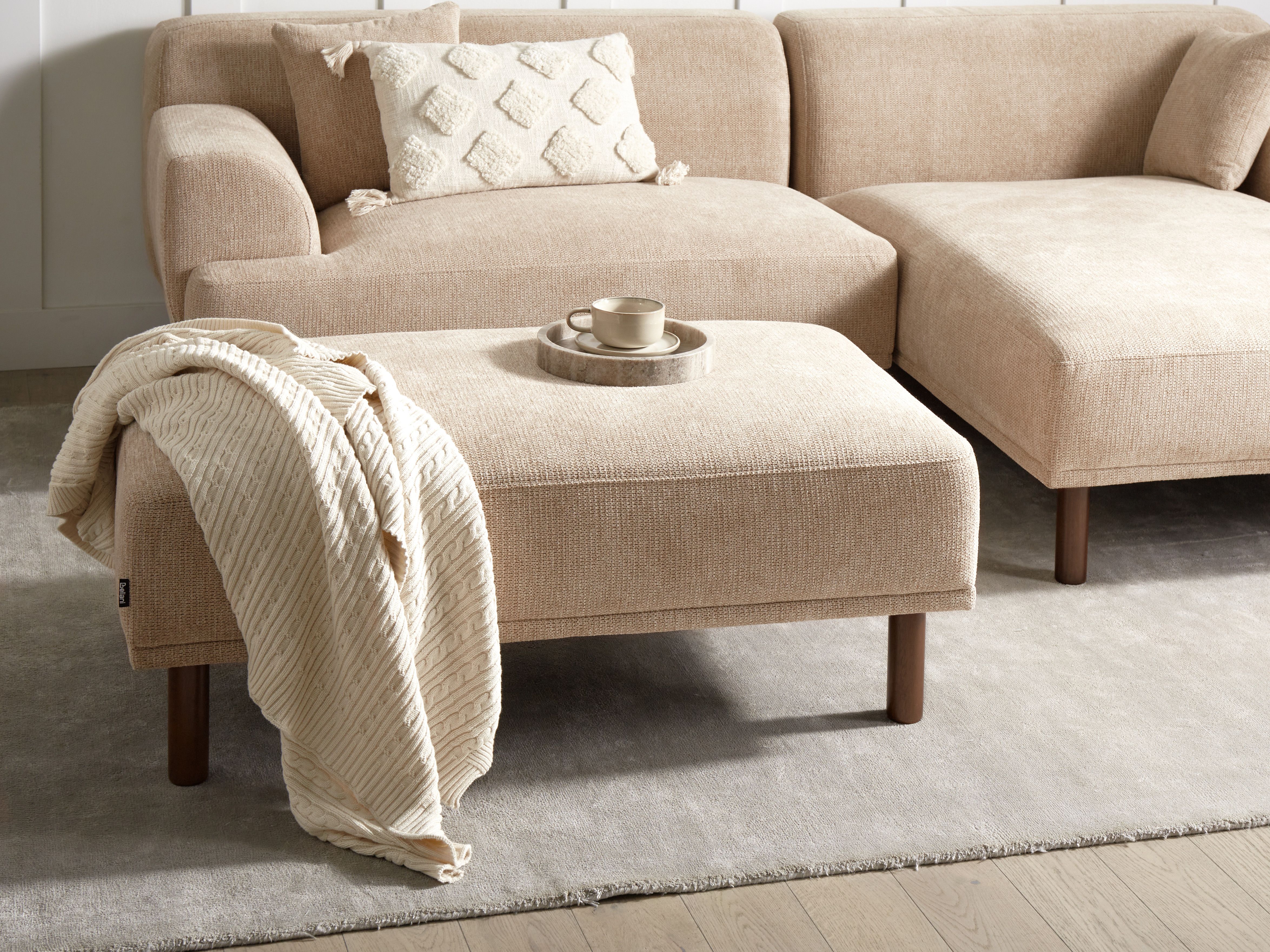 Ottoman HOLT Fabric Beige