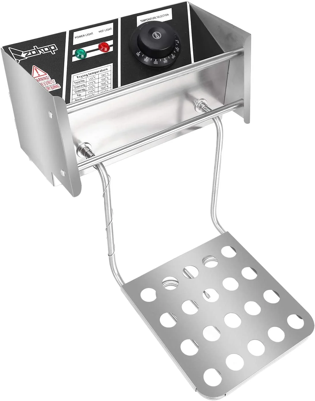 ZOKOP 6L Electric Deep Fryer, Kitchen Frying Machine, Countertop Stainless Steel French Fryer W/Basket, 2500W