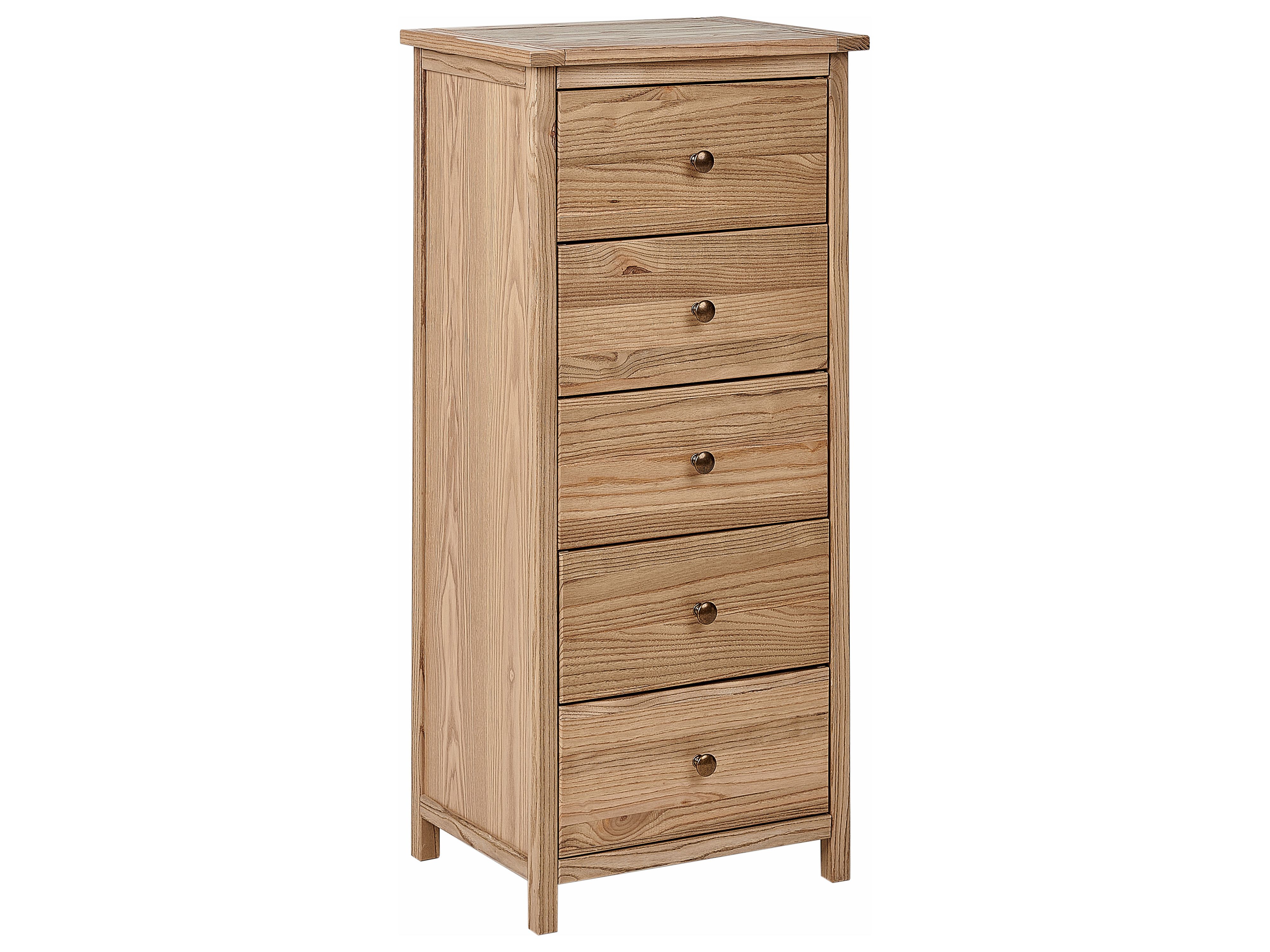 5 Drawer Chest SALTON Sassafras Wood Brown