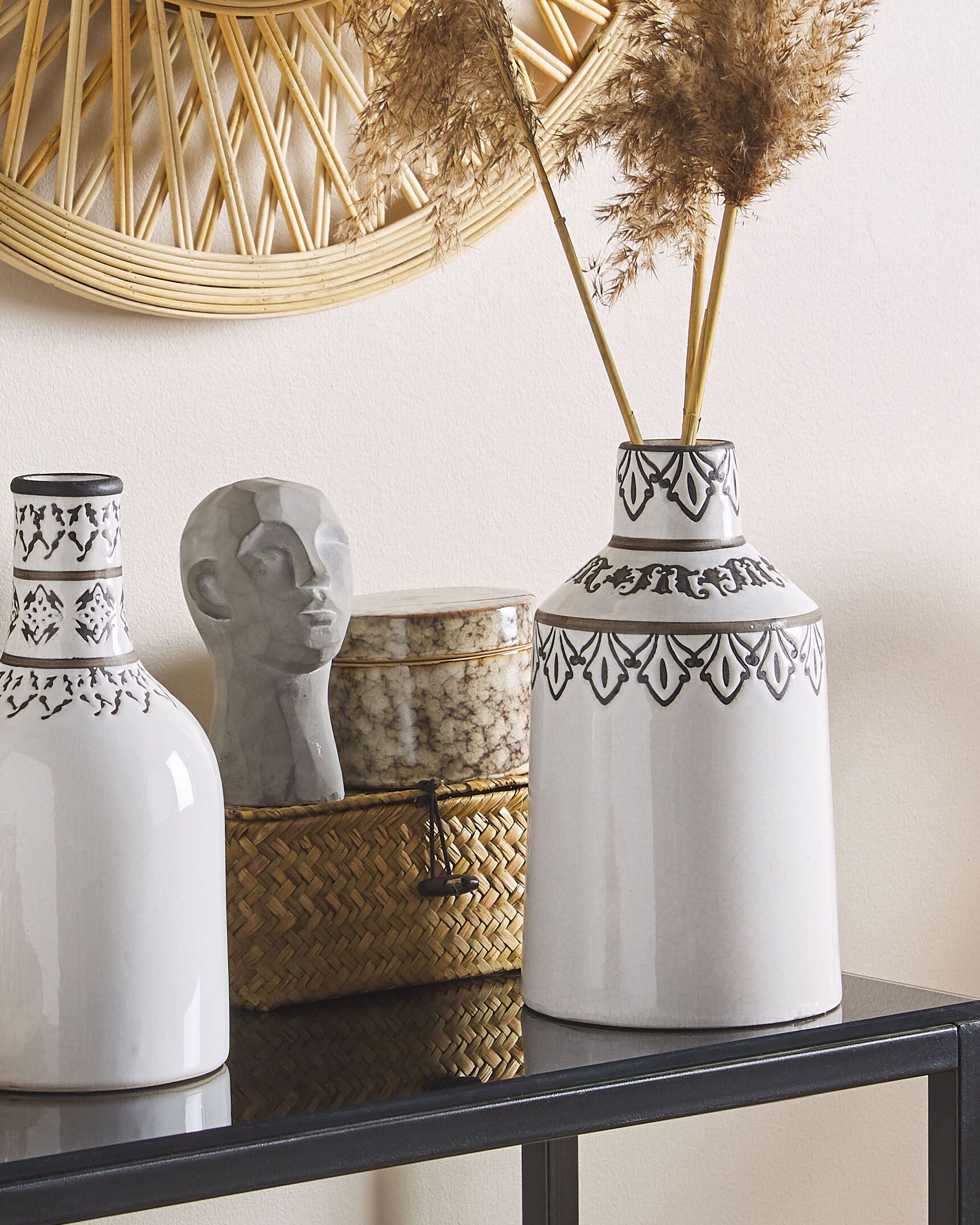 Flower Vase AMISOS Stoneware 25 cm White