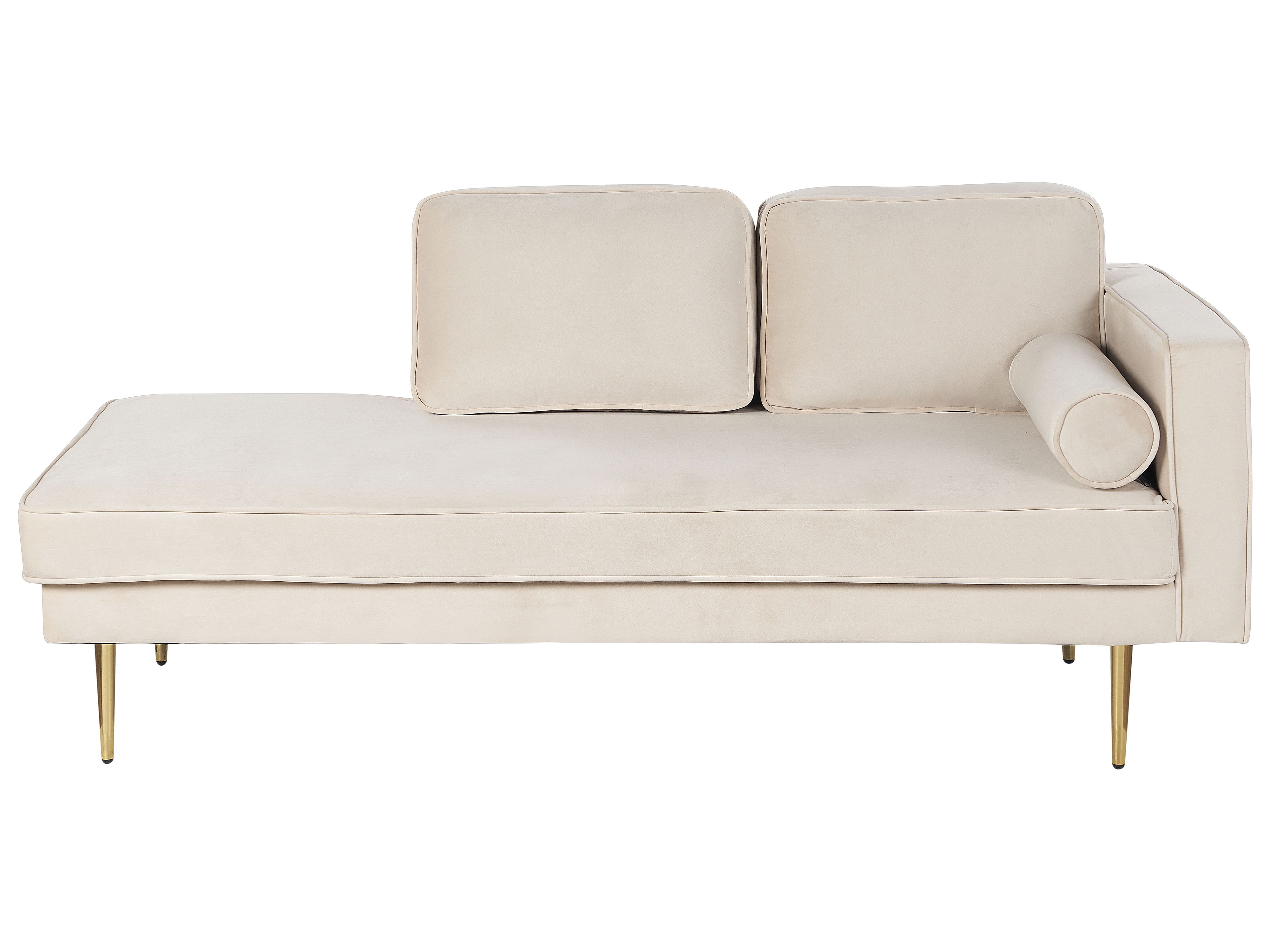 Right-Hand Chaise Lounge MIRAMAS Velvet Beige