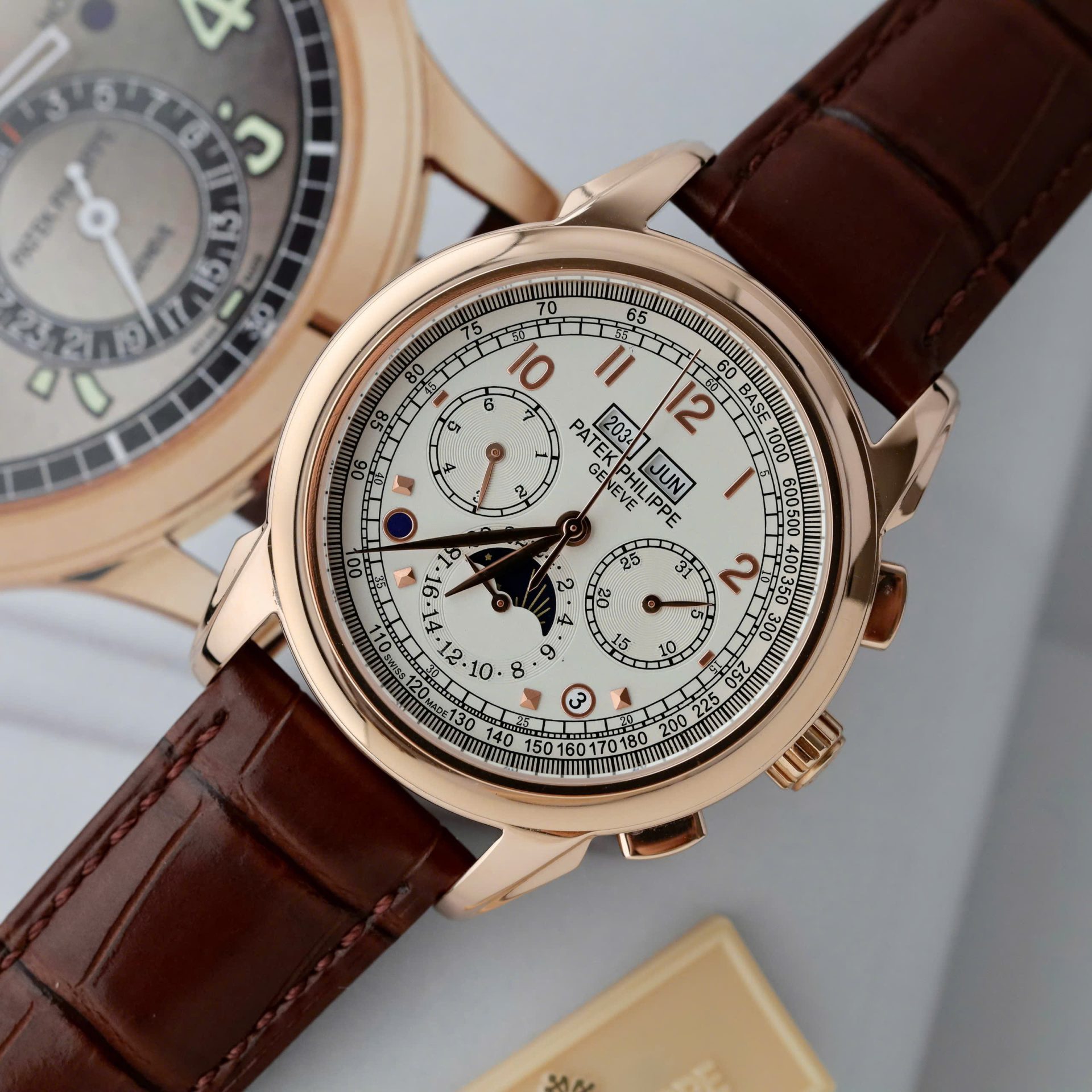 Patek Philippe Fake Watch Perpetal Calendar 5270 White Dial Leather Strap 41mm - Top club