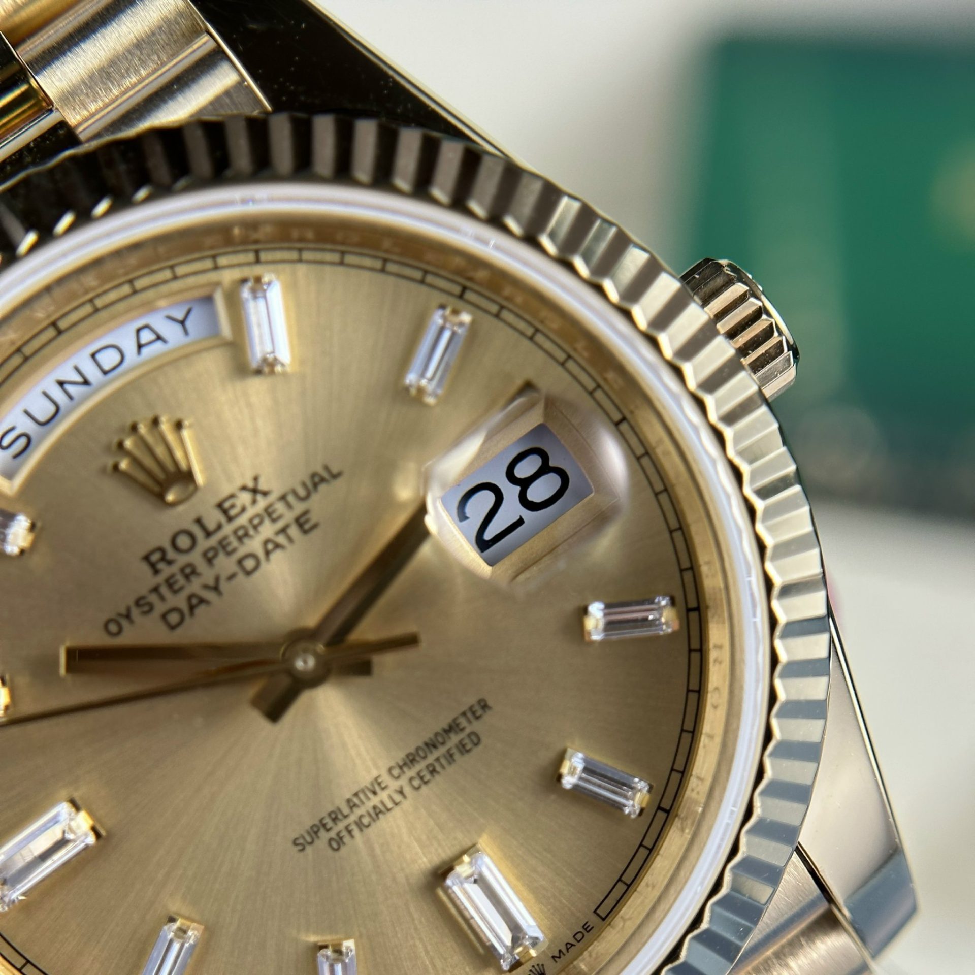 Rolex Replica 1:1 Watch Day-Date 228238 Gold Wrapped 18K Yellow Gold 178 grams GM Factory 40mm - Elite Watch Atelier
