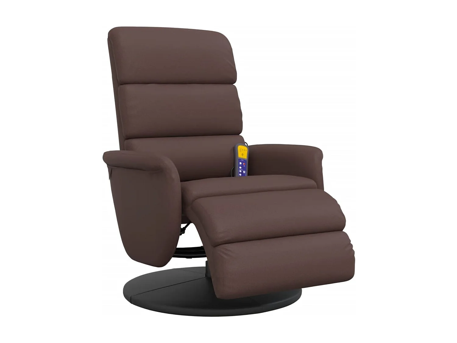 Fauteuil inclinable-Fauteuil salon de massage repose-pieds marron similicuir SHL1601