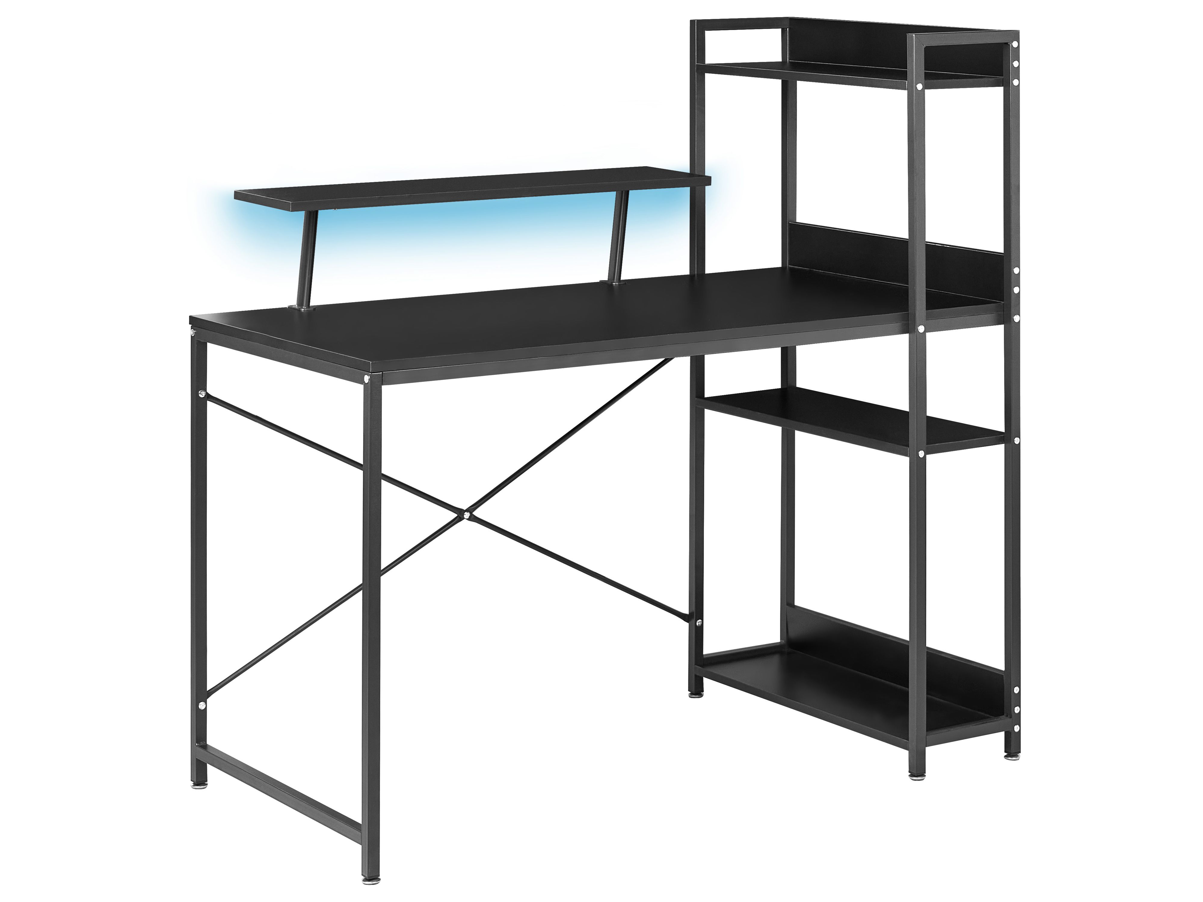 Gaming Desk BILOXY Black 120 cm 64 cm LED with Storage