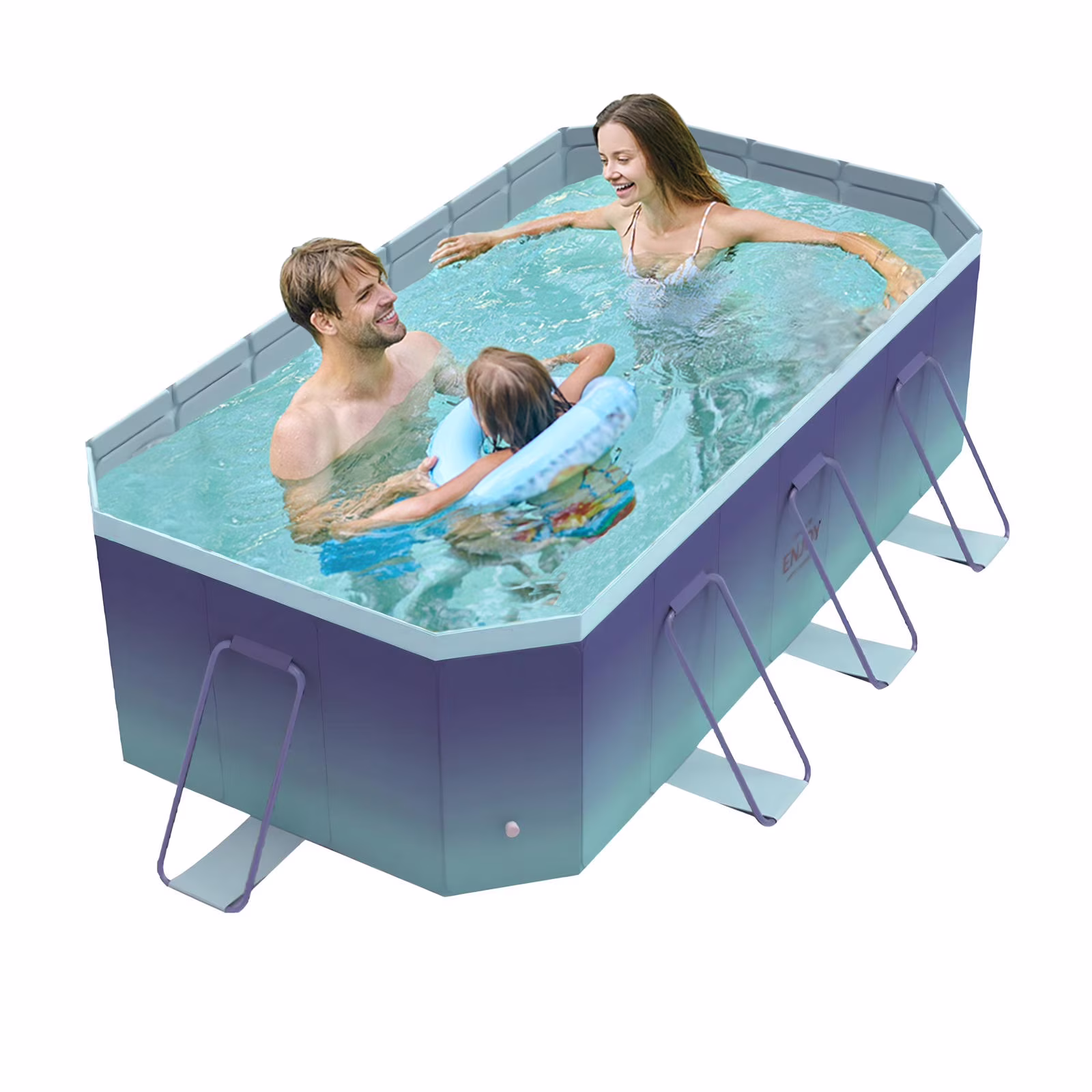 Foldable Swimming Pool, Large Non-Inflatable Outdoor Pools for Kids Adults Above Ground Pools, 116in - Image 3
