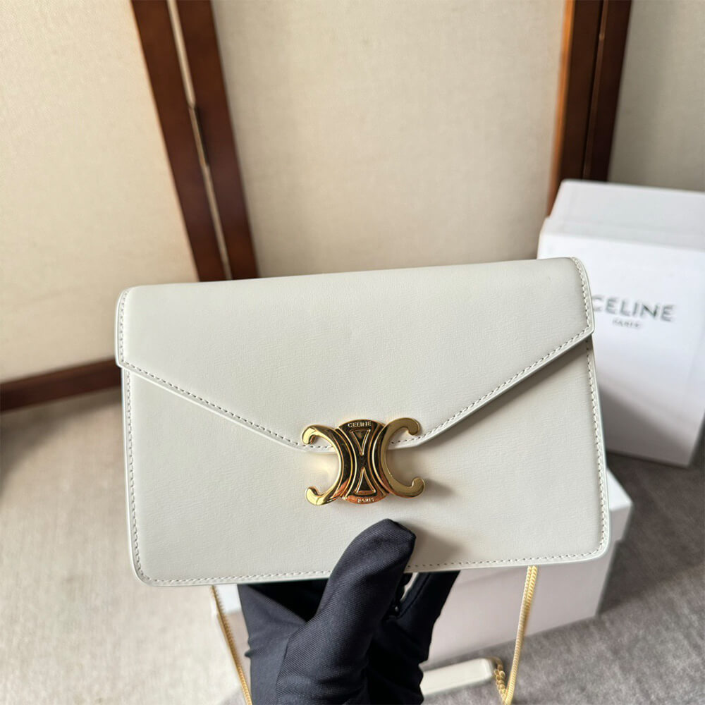 Celine Wallet On Chain Margo in Shiny calfskin Bag1:1High-quality replica
