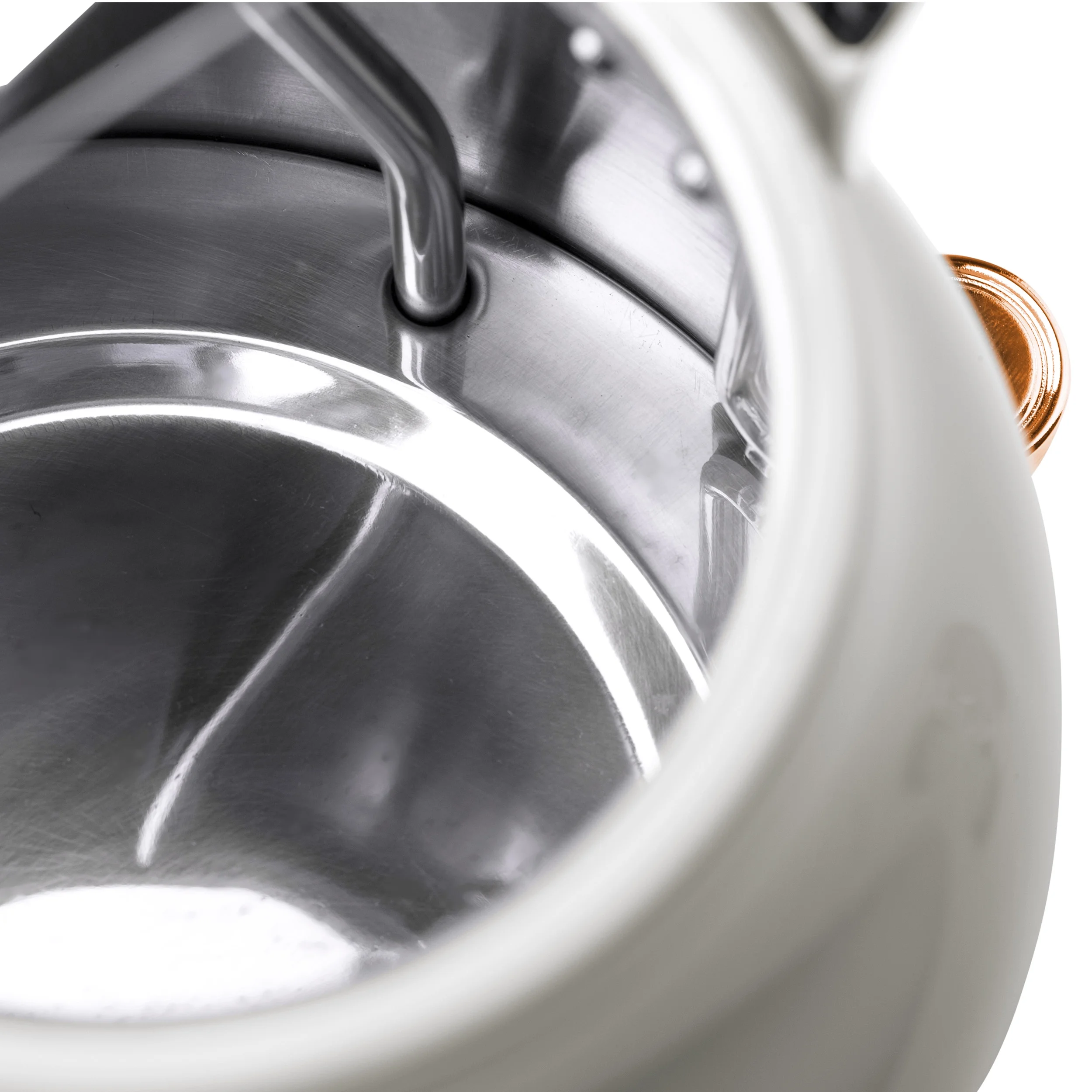Open Box Haden Heritage 1.7L Stainless Steel Retro Electric Kettle,Ivory/Copper