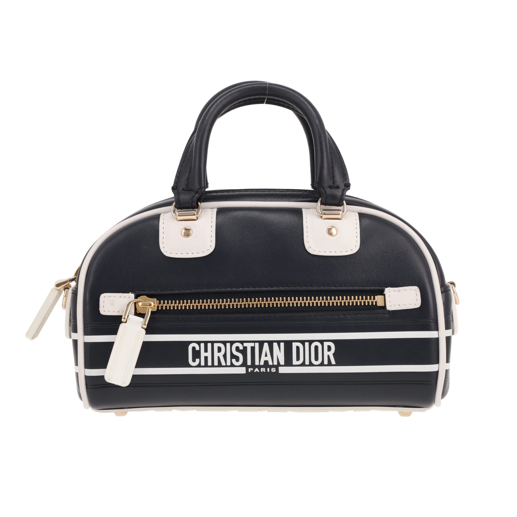 Dior Bowling handbag micro in blue and white leather1:1High-quality replica