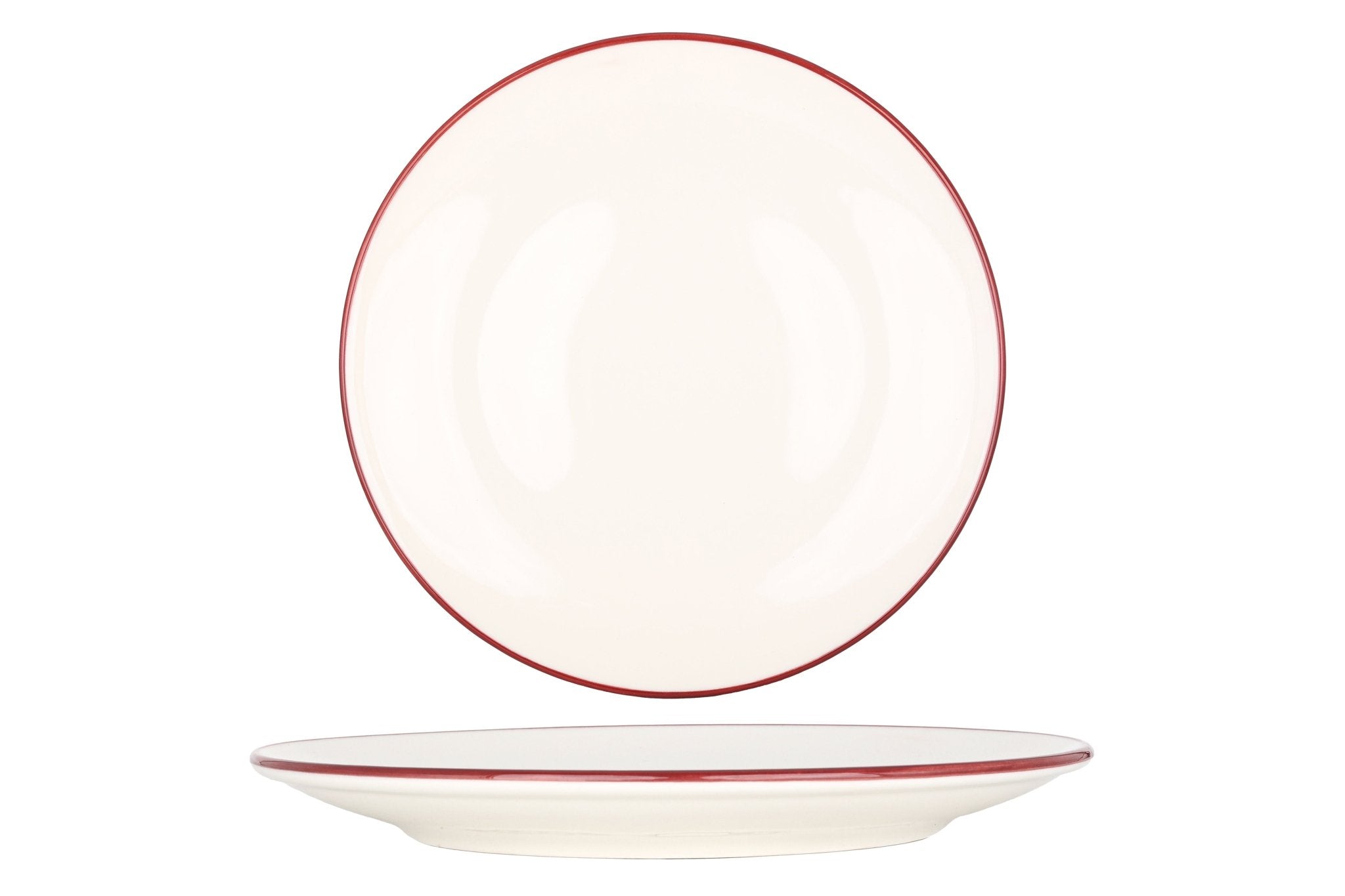 Bonna Dinerbord - Linea Burgundy - Porselein - 30 cm - set van 6