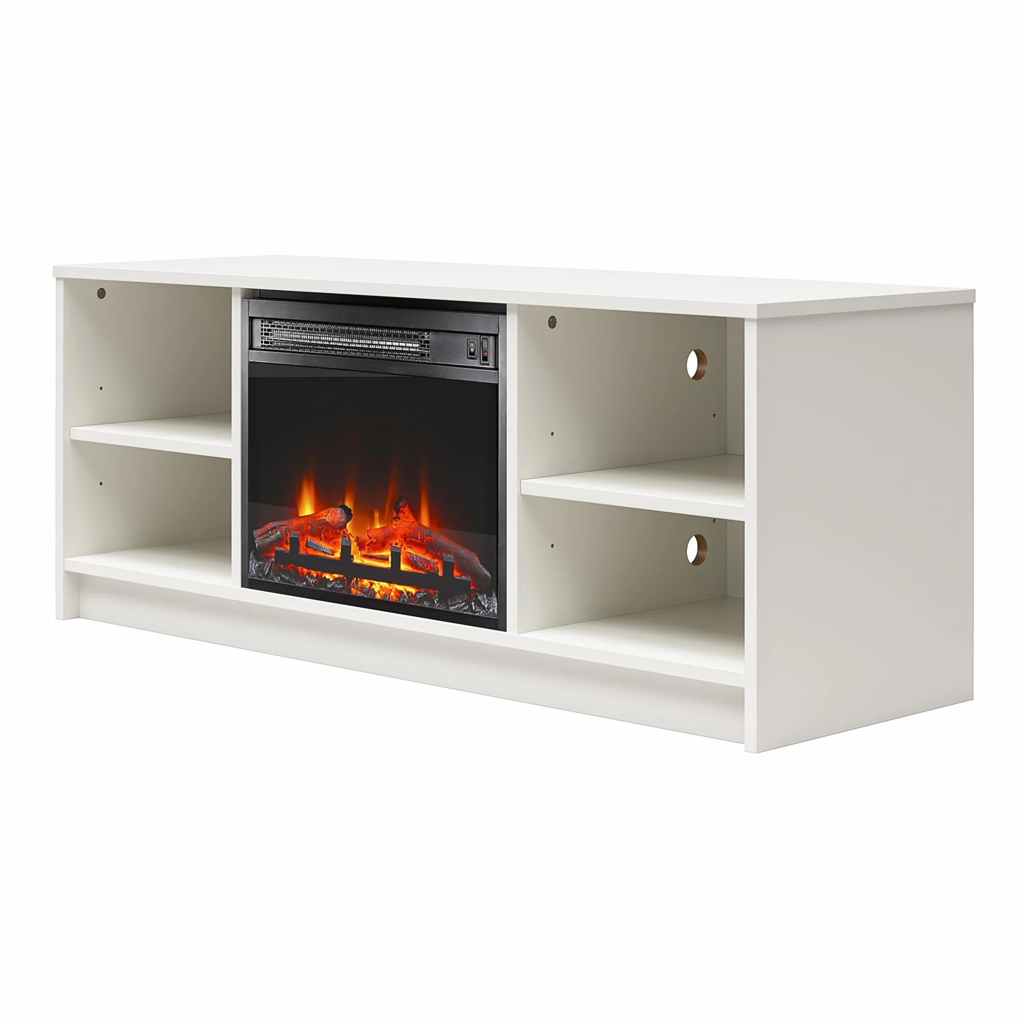 Mainstays Fireplace TV Stand, for TVs up to 55", Black Oak - Image 20
