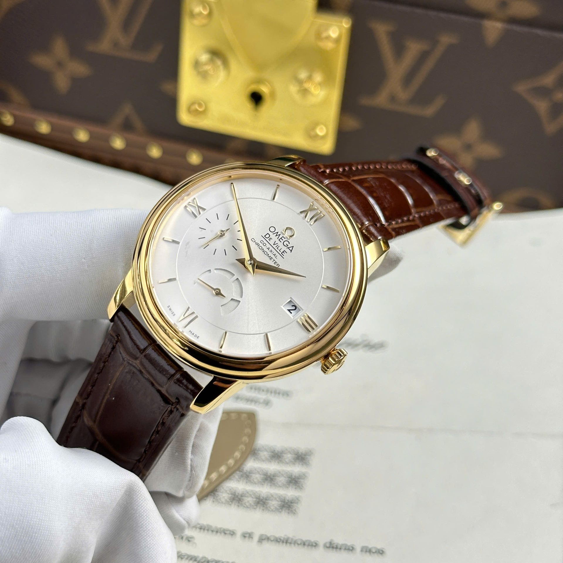 Omega De Ville Prestige Power Reserve Replica 11 Watch Leather Strap 39.5mm - Elite Watch Atelier