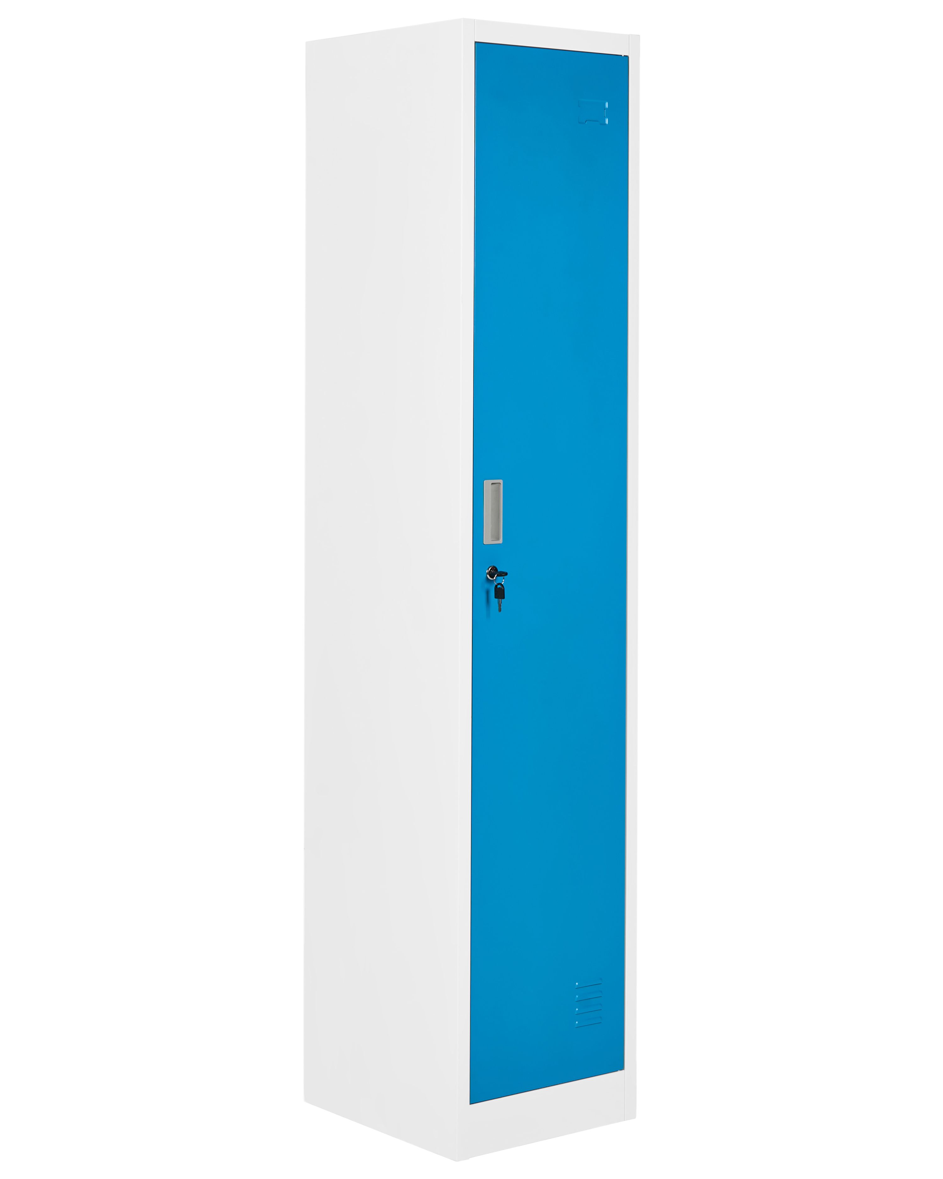 Single Door Storage Locker ATHLETE Metal White/ Blue