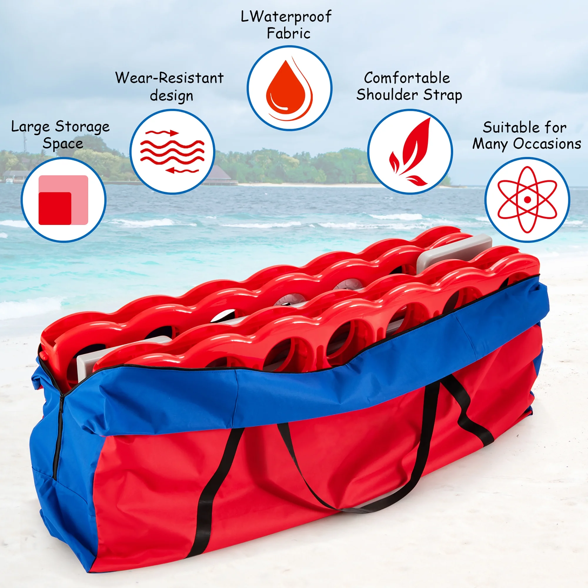 Costway Giant 4 in A Row Jumbo 4-to-Score Game Set W/Storage Carrying Bag for Kids Adult - Image 8