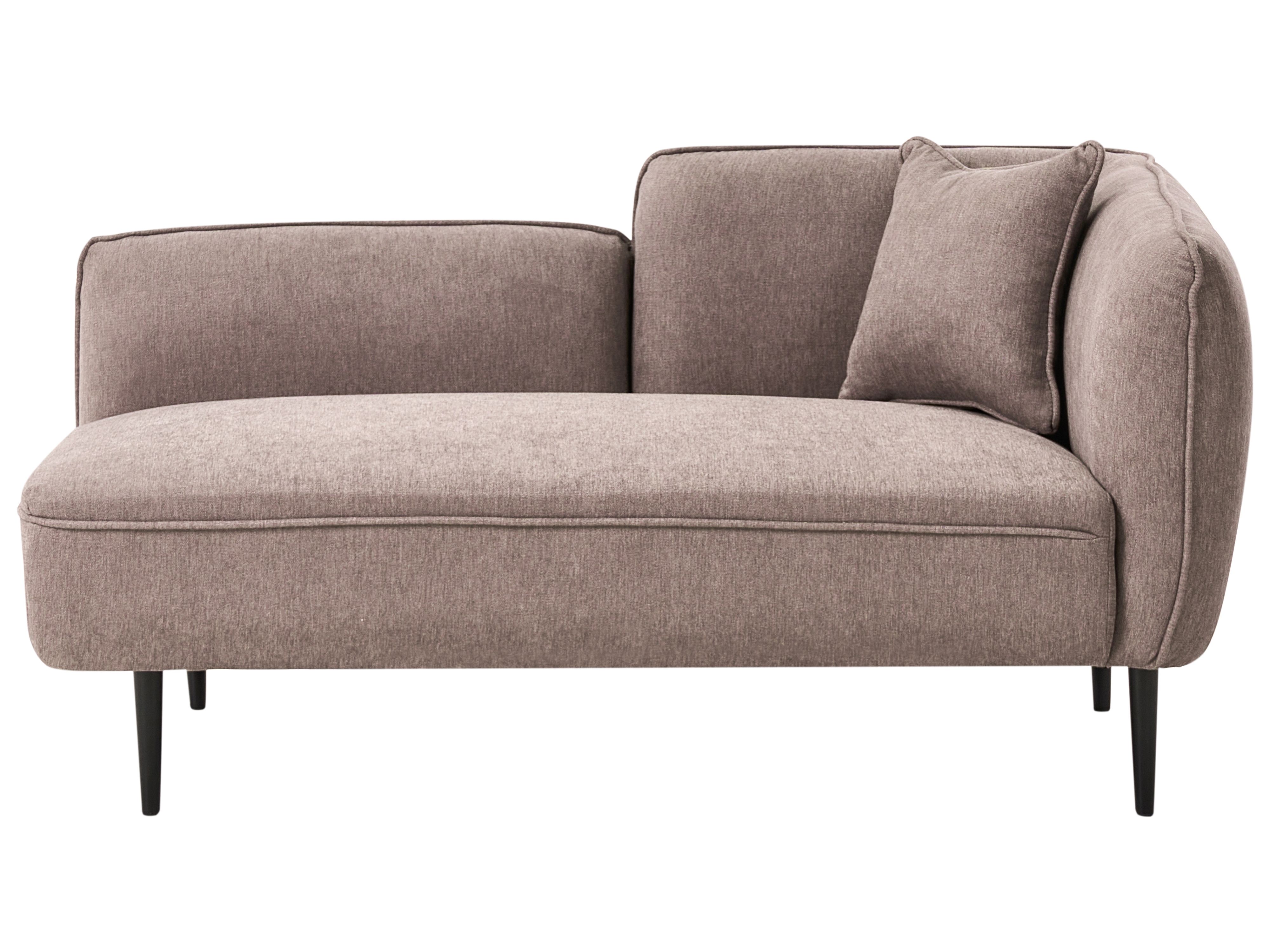 Right-Hand Chaise Lounge CHEVANNES Fabric Light Brown