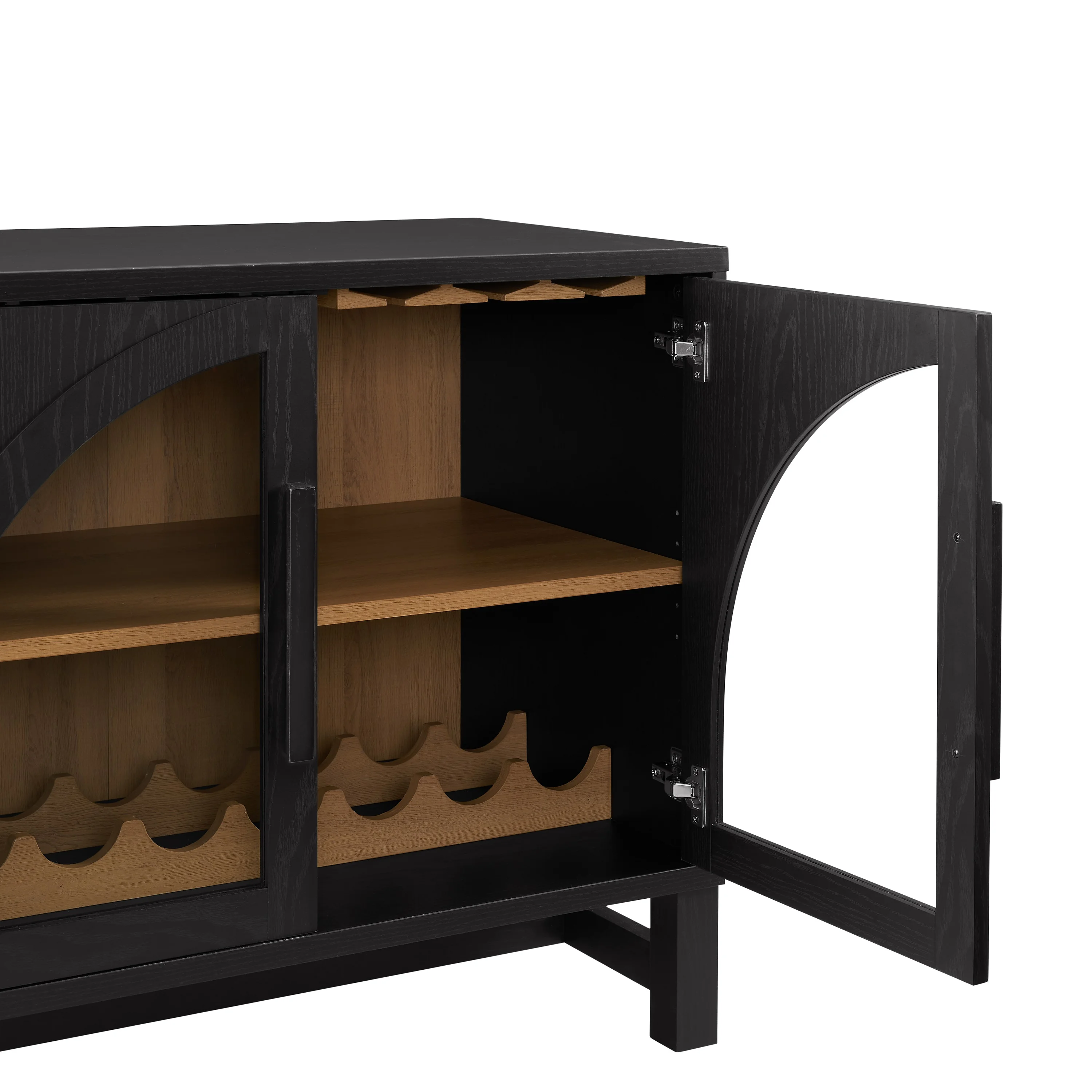 Better Homes & Gardens Juliet Arch Door Kitchen Console, Black Finish - Image 2