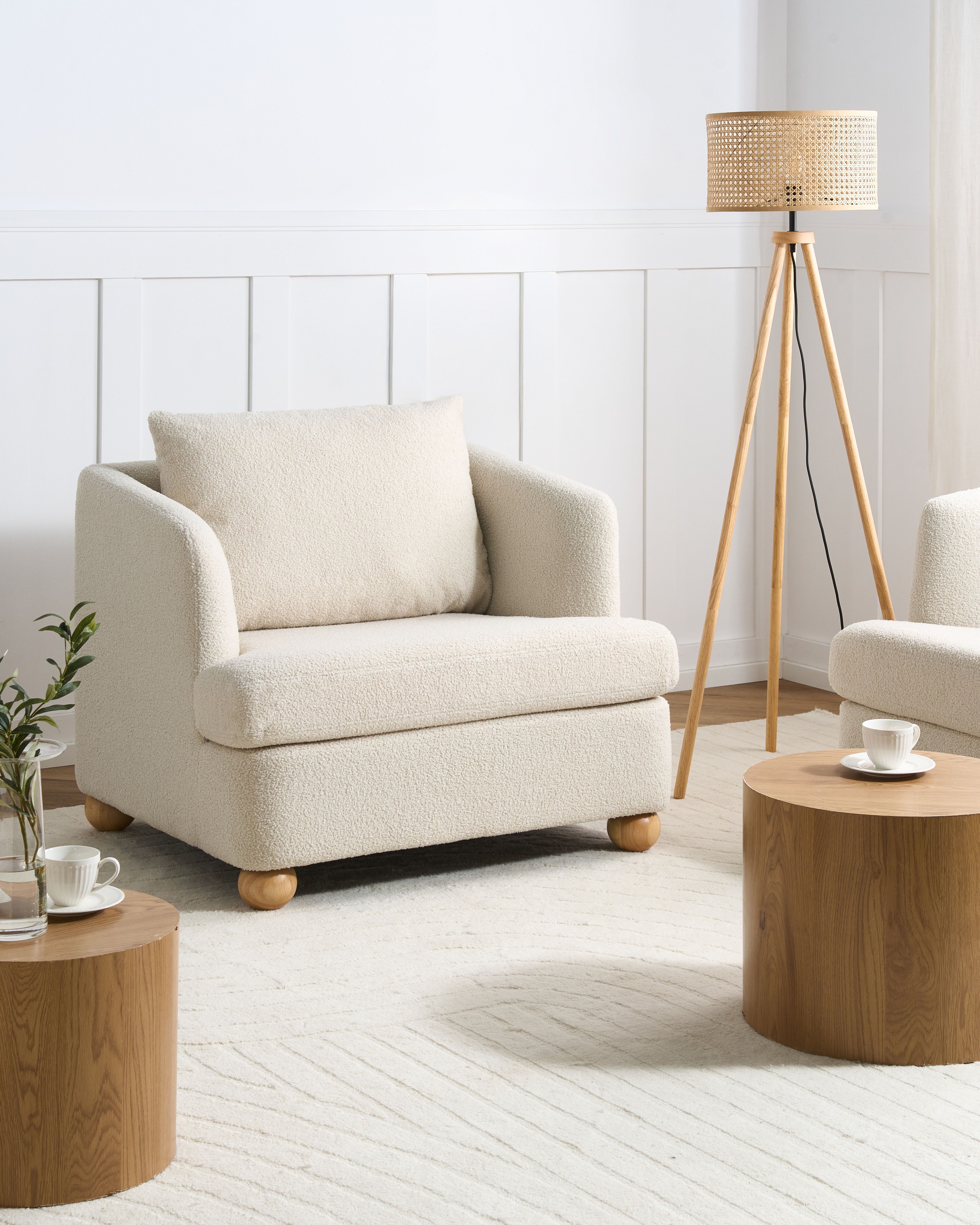 Armchair RATTVIK Boucle Off-White