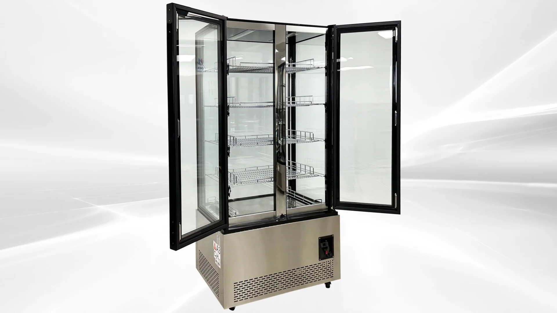Cooler Depot 4 Sided Glass Standing Gelato Freezer Display DL-600F ETL NSF Certified