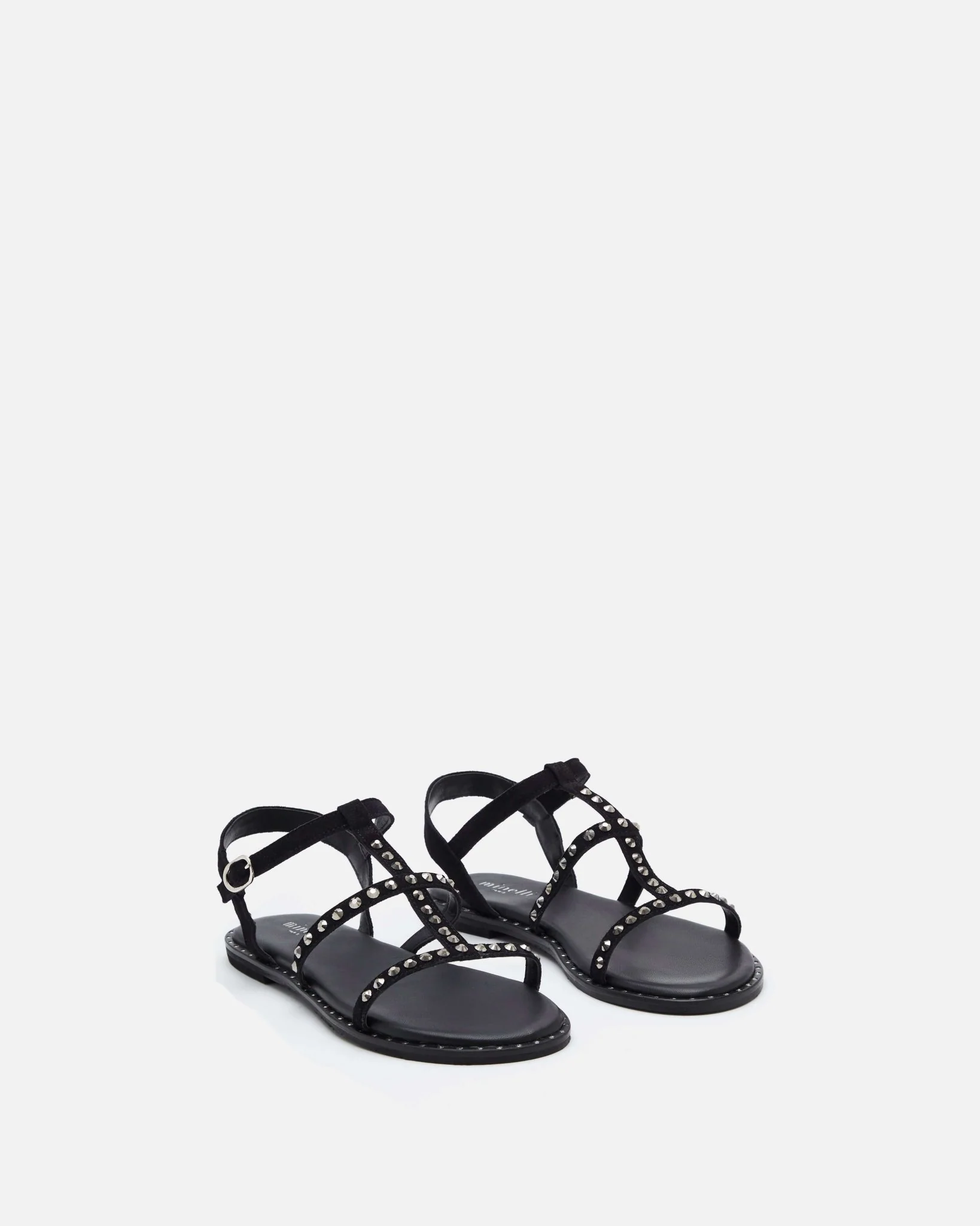SANDALES MAUDE/VEL NOIR - Sandales plates en cuir velours