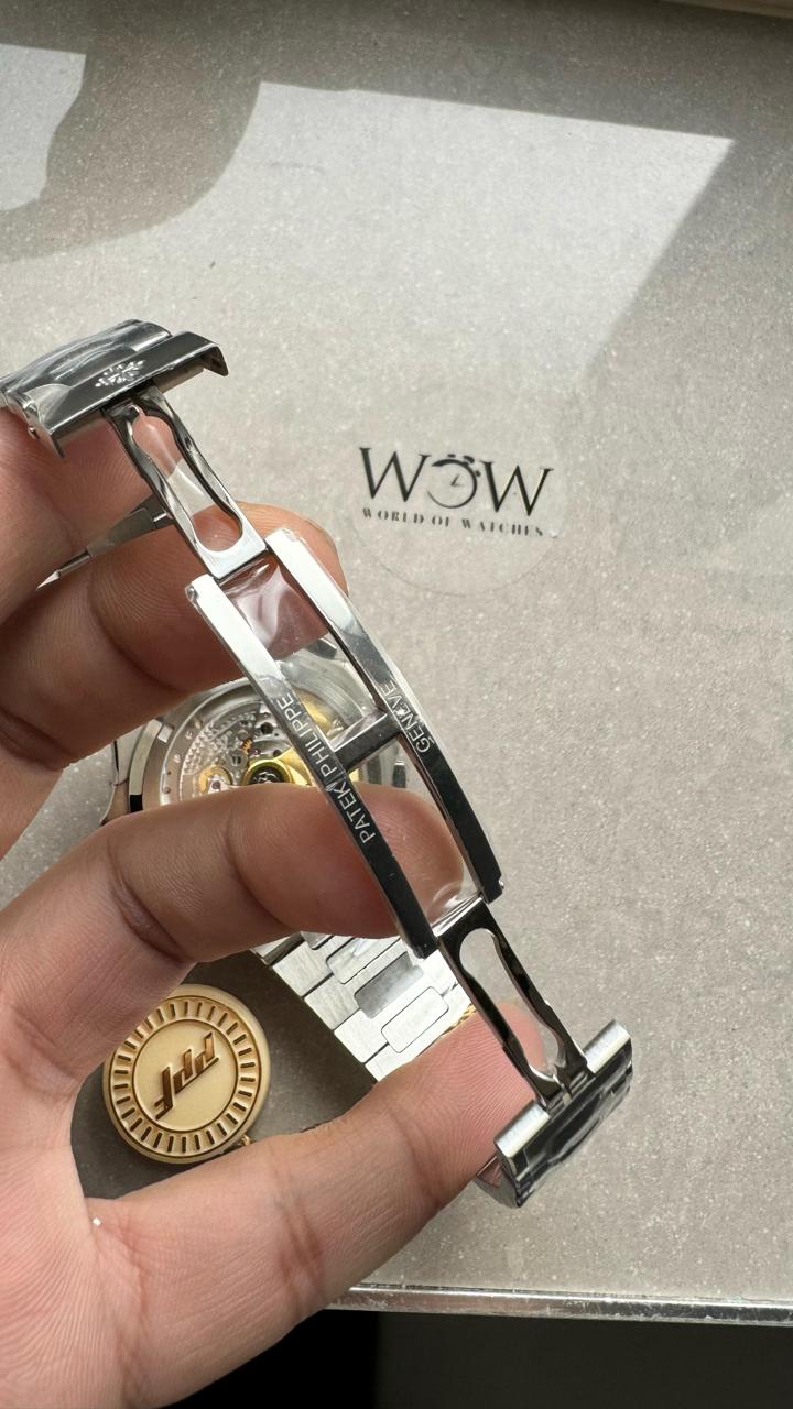 Replica PATEK PHILIPPE PPF Nautilus Chronograph Travel 5990 SS Grey Dial Stick on SS Bracelet A28-520 - Top club