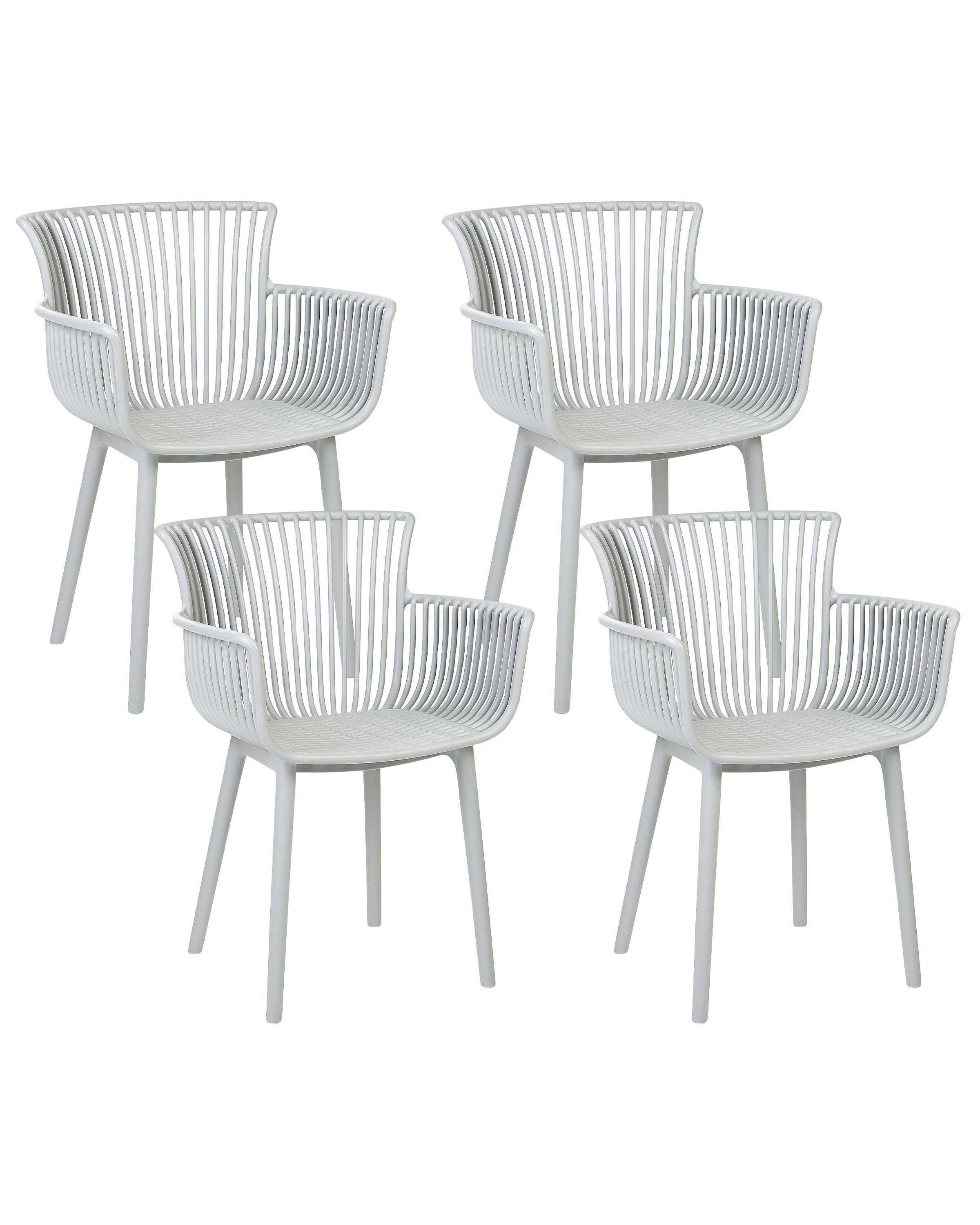 Set of 4 Garden Chairs PESARO Light Grey
