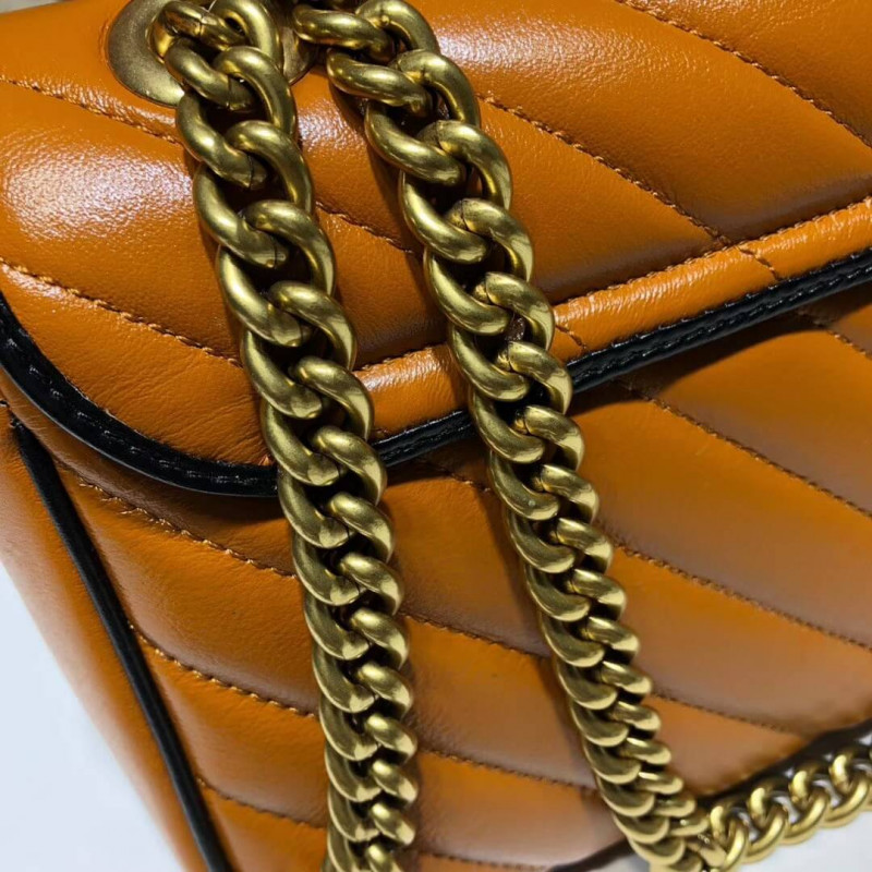 Replica Gucci Gg Marmont Small Shoulder Bag 443497 Cognac1:1High-quality replica