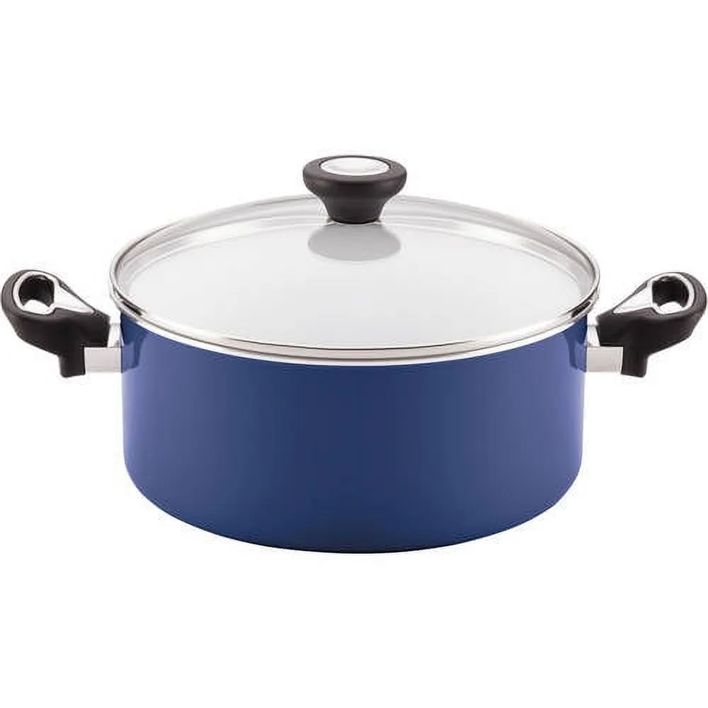 Farberware PURECOOK 12 Pcs Ceramic Nonstick Cookware Set with Cooking Tools, Dishwasher Safe, Blue