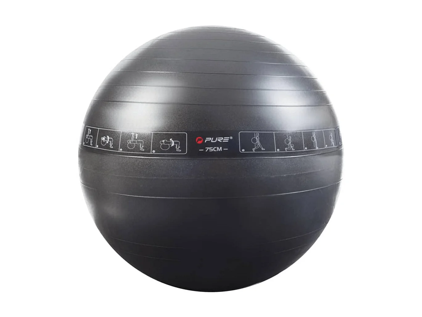 Pure2Improve Ballon d'exercice 75 cm Noir