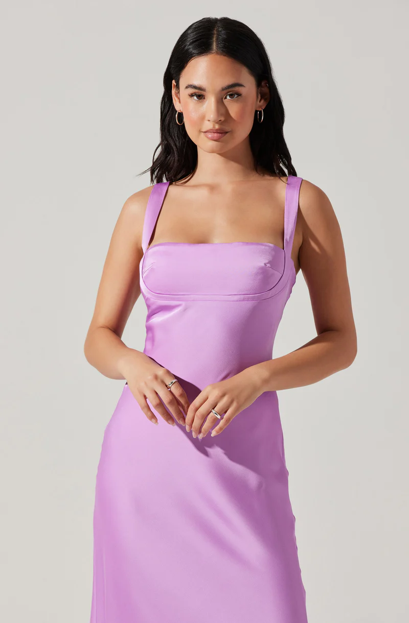 Stacie Satin Maxi Dress - Lila